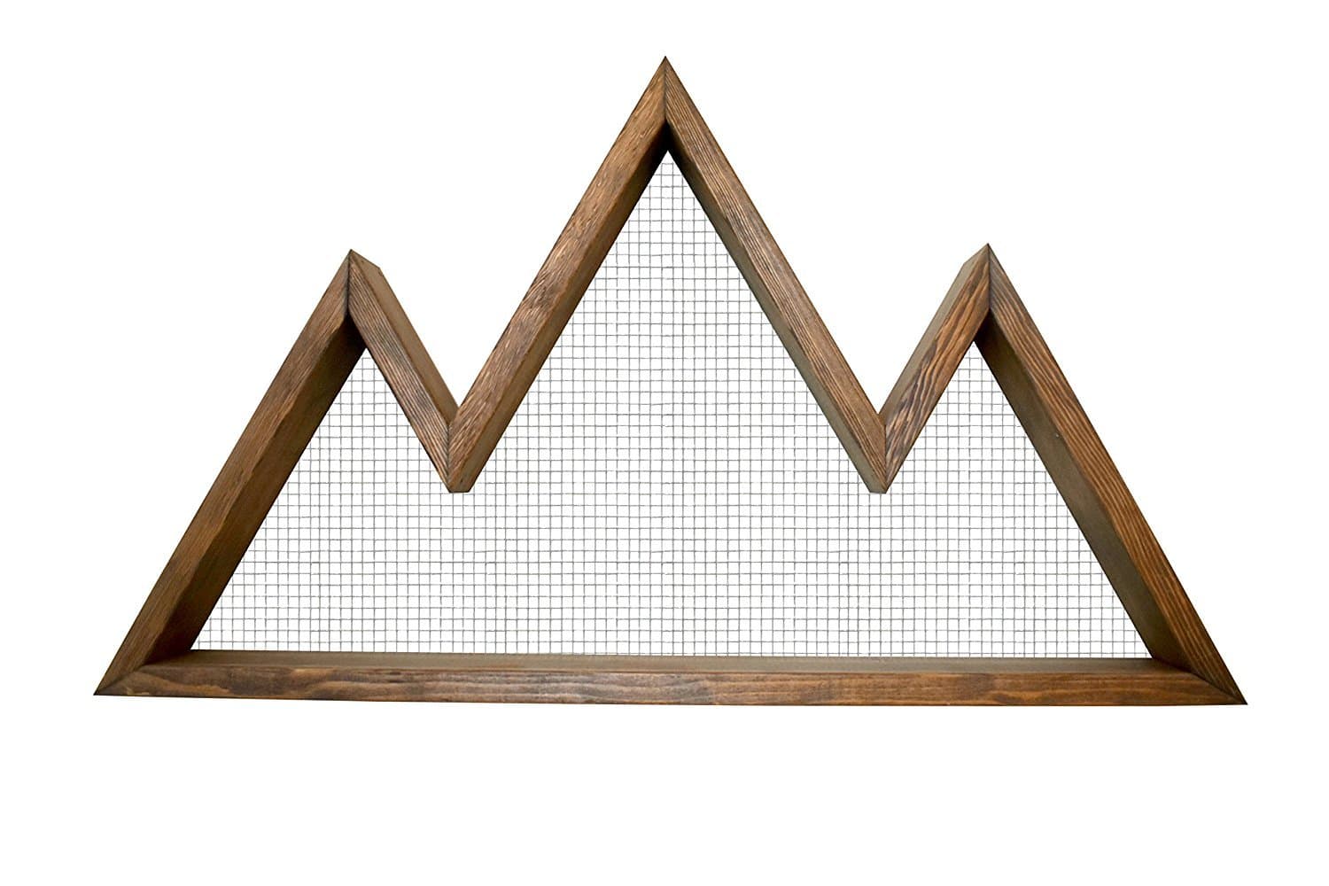 Mountain Wall Shelf by Bare Knuckle - Rustic Wood Wall Art Decor and Floating Shelves - Ideal for Photos, Phones, Accessories, Condiments Wall Mounted Shelving