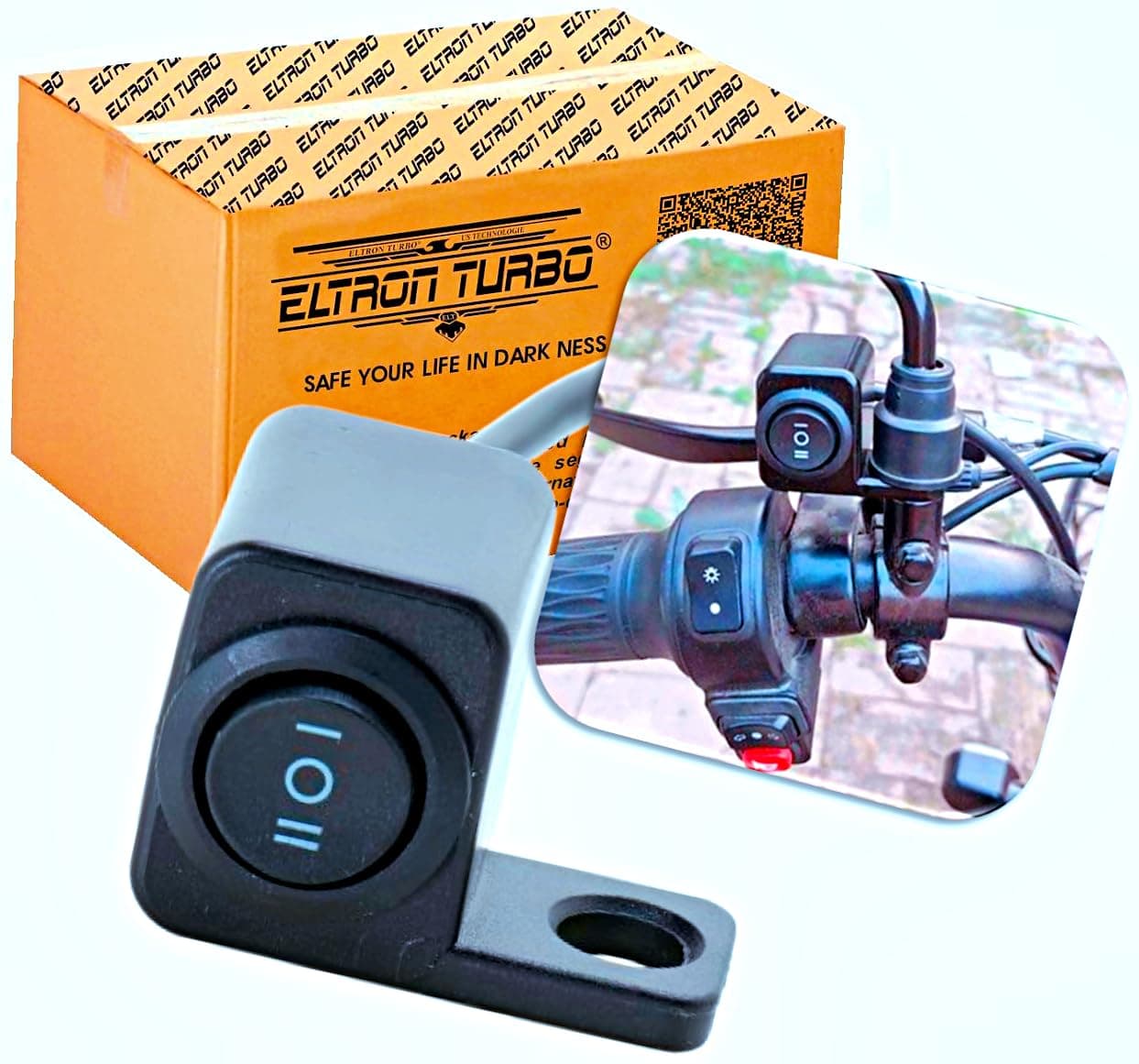 - Eltron Turbo Waterproof Multi-Function 3 Mode Way Mirror Switch Button Operate with Headlight, Fog Light, ON-Off-ON CNC Aluminium 12V DC Universal For All Motorcycle, Bike, Scooties (Pack Of 1, Black)