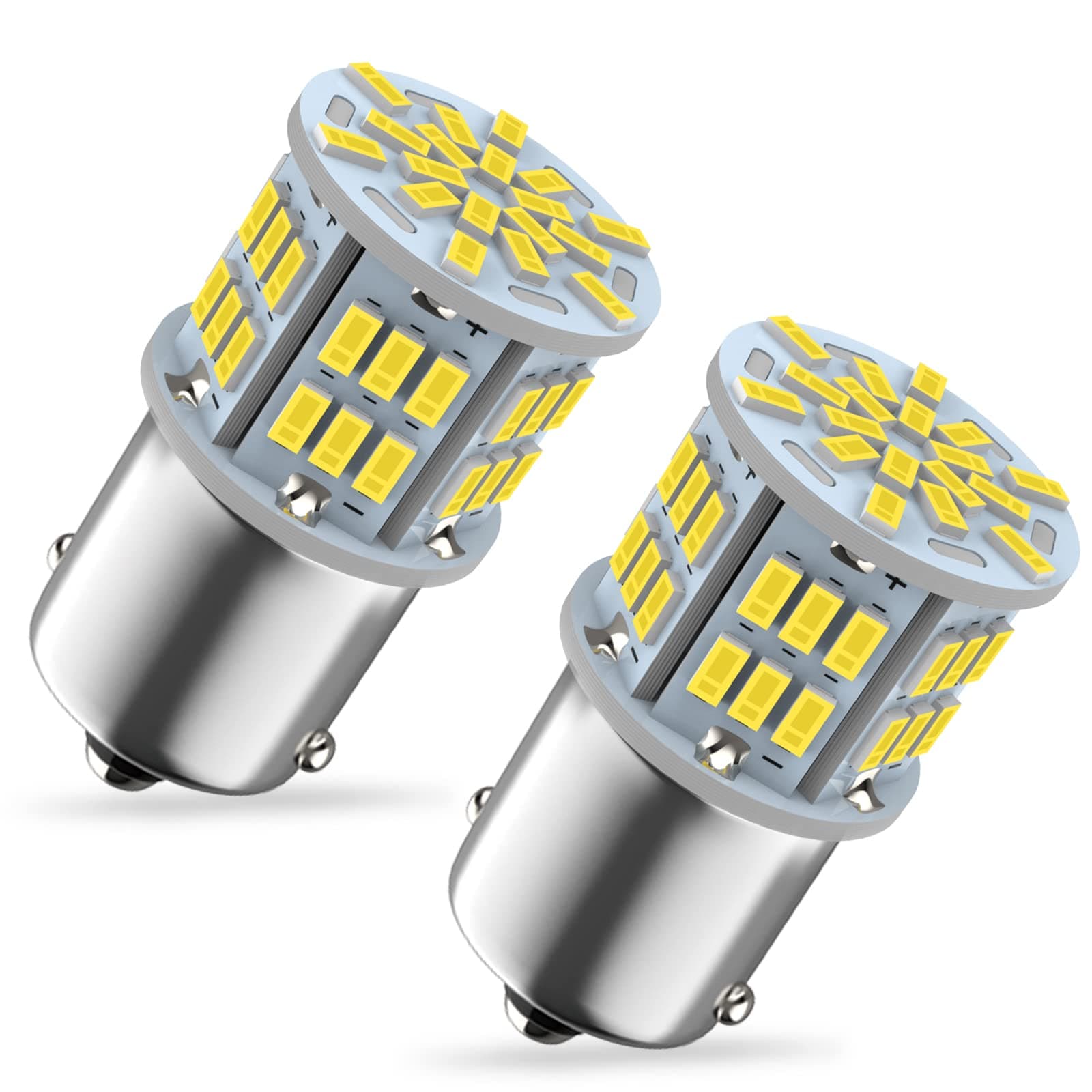 1156 Led Bulb Reverse Light, 1141 1003 7506 BA15S Bulbs, 12V-24V 54SMD Used for Truck Car Backup Reverse Lights, Tail Parking Lights,Camper Trailer RV Interior Light, 2pcs White