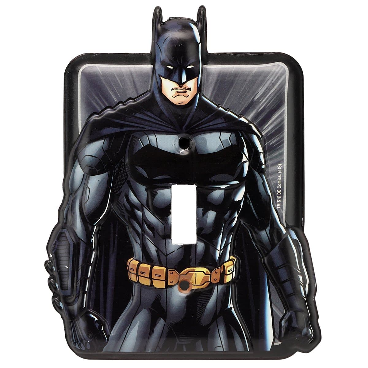 DC Comics Justice League Batman Embossed Metal Wall Light Switch Plate - Batman Switch Plate Decoration for Bedroom or Man Cave