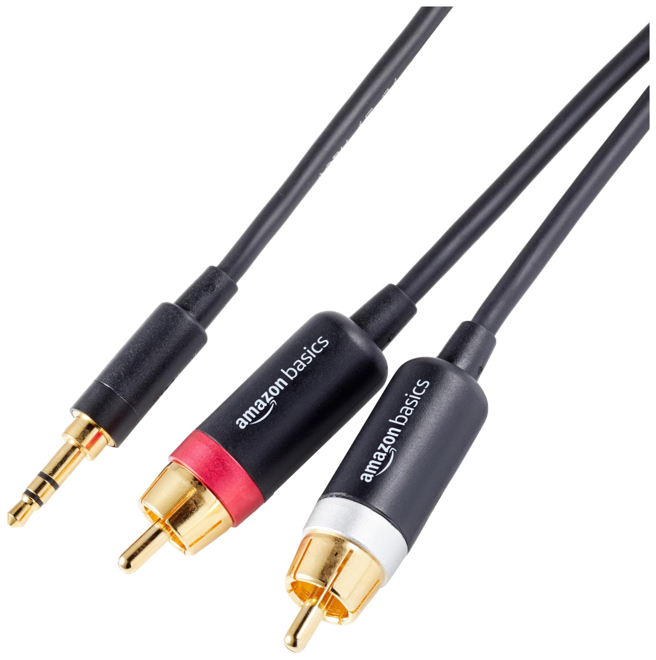 Amazon Basics s 3.5mm to 2-Male RCA Adapter cable - 4 feet, Gold