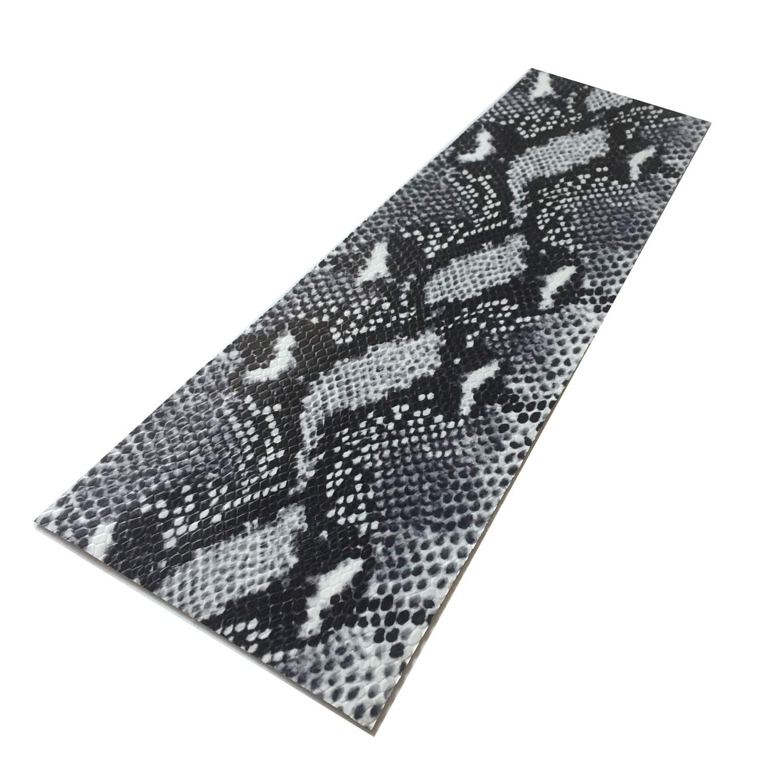 One(1) Piece Pool Cue White Python Print Embossed Cowhide Leather Wrap