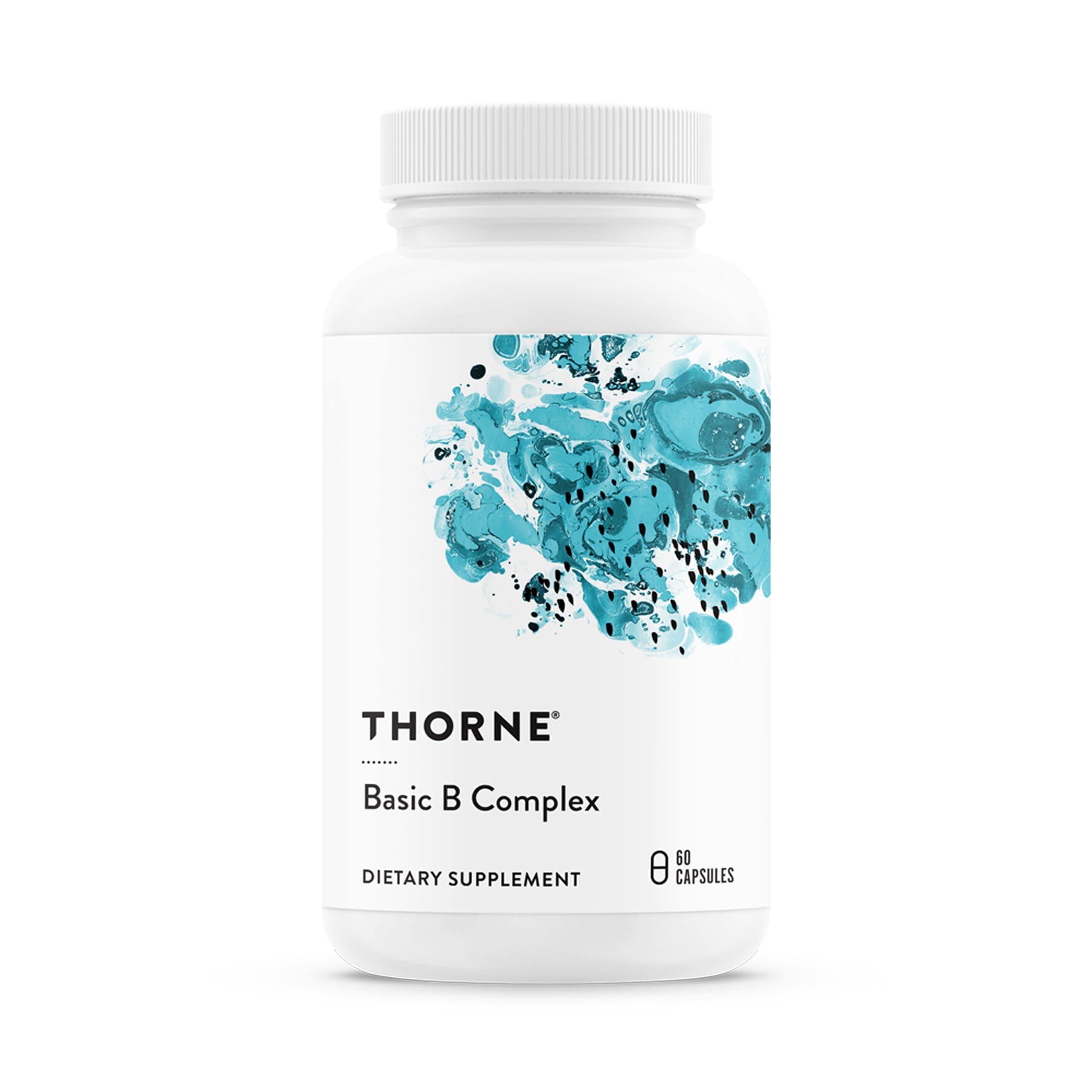 Basic B-Complex - Tissue-Ready Vitamin B Complex Supplement with Choline - Supports Cellular Energy Production, Brain Health & Red Blood Cell Formation - Gluten-Free, Dairy-Free - 60 Capsules