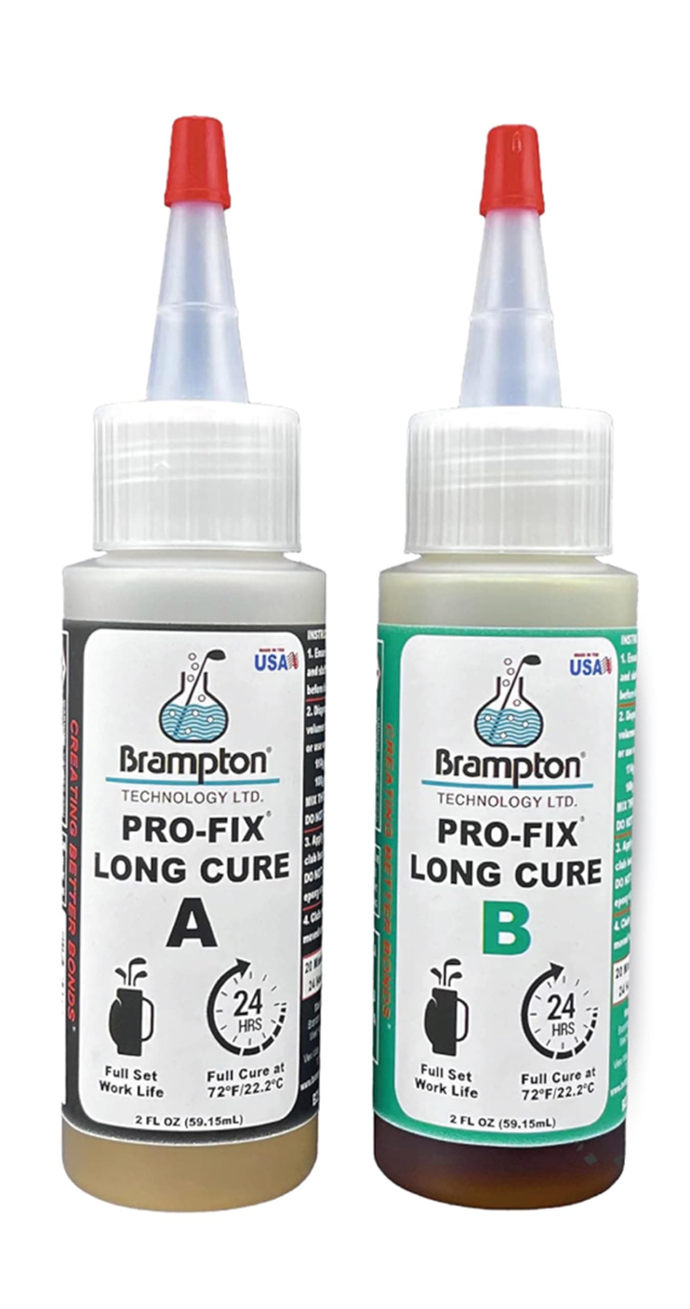 Brampton PRO-FIX Long Cure Golf Epoxy, 20-Min Full-Set Work Life, Extra Strength, Impact Resistant, 2-Part Epoxy Glue Kit for Golf Clubs, Shafts, Heads, Drivers, Putters, 1:1 Mix