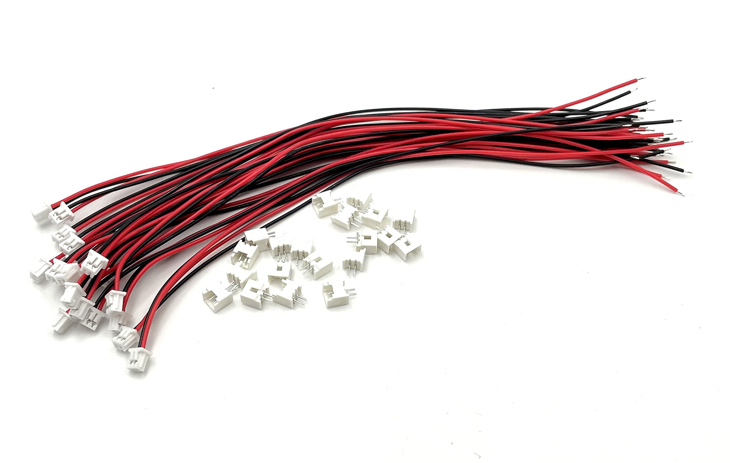 daier20 Set Micro JST MX 1.25 2Pins Connector Plug Socket 1.25mm Pitch Female & Male Connector PCB Socket 150mm Cable