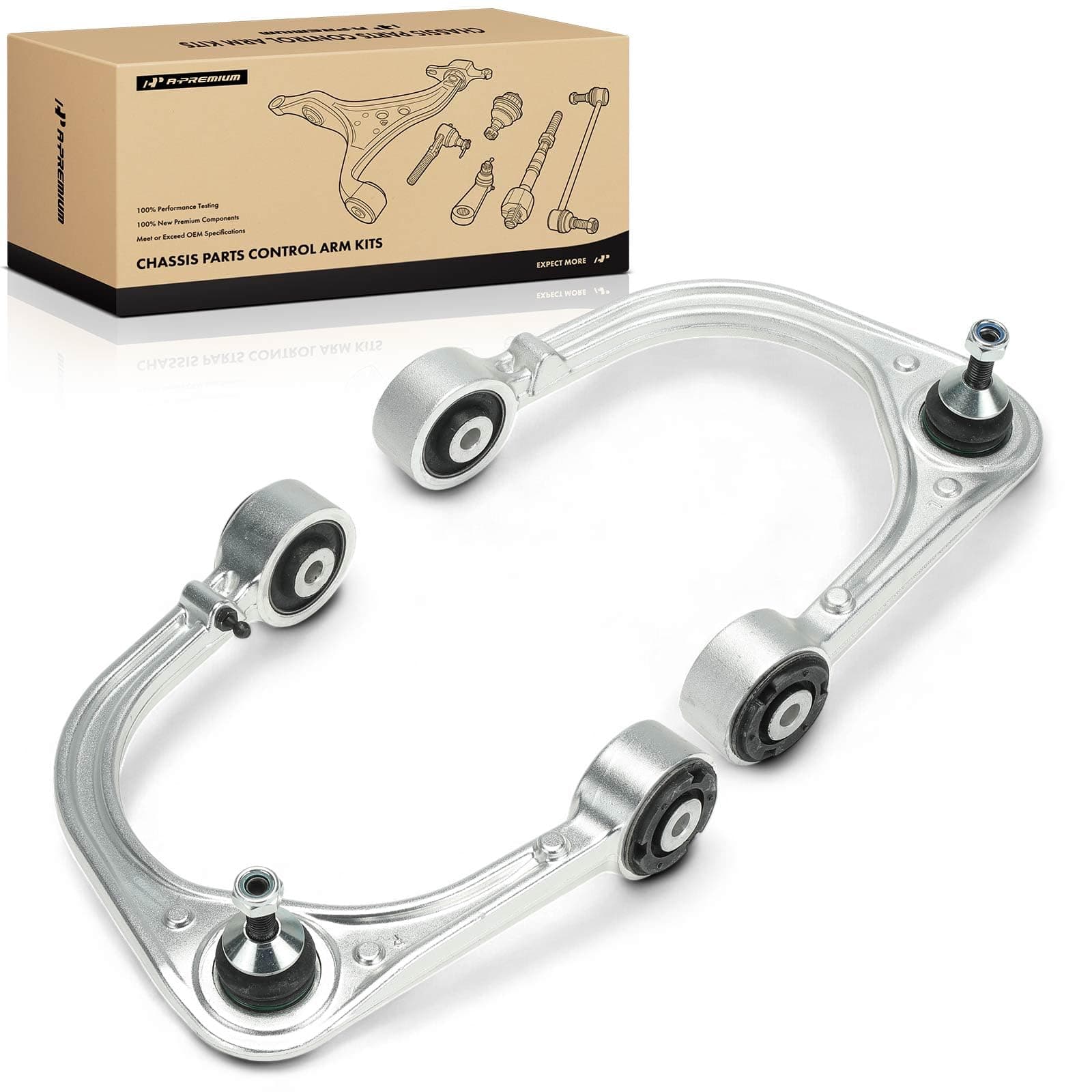A-Premium 2 x Front Upper Control Arm, with Ball Joint & Bushing, Compatible with Cadillac CTS 2008 2009 2010 2011 2012 2013 2014 2015, RWD Only