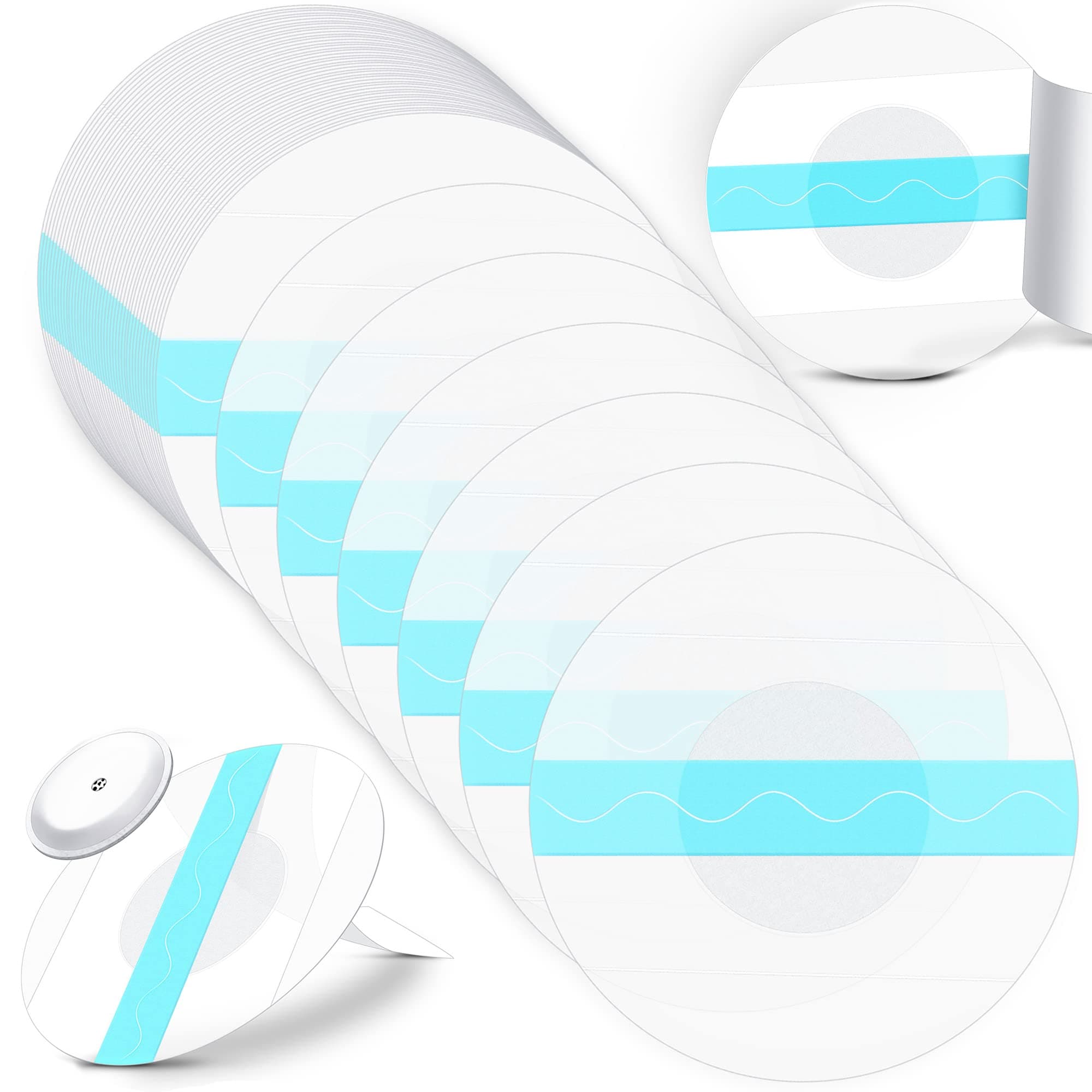 Nuanchu 48 Pack Sensor Covers Compatible with Freestyle Libre 1/2/3,Waterproof CGM Sensor Patches, Glucose Monitor Protector Long Lasting Without Hole (Green)