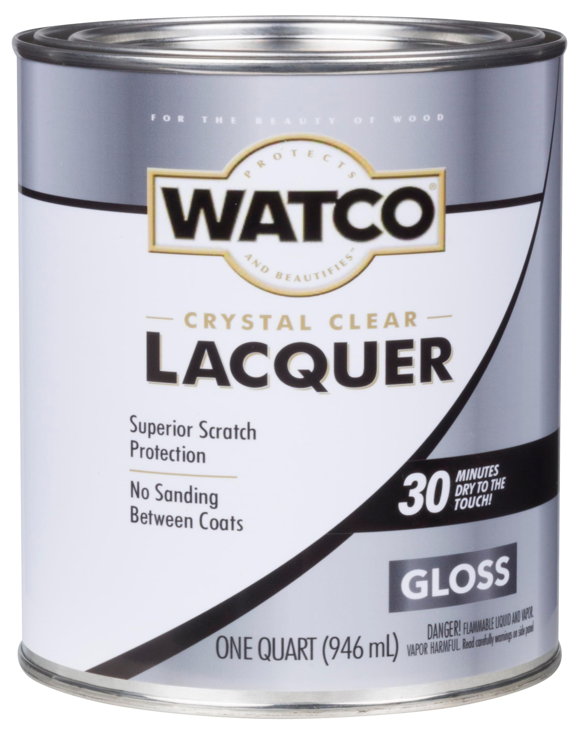 Watco 63041 Lacquer Clear Wood Finish, Quart, Gloss Clear