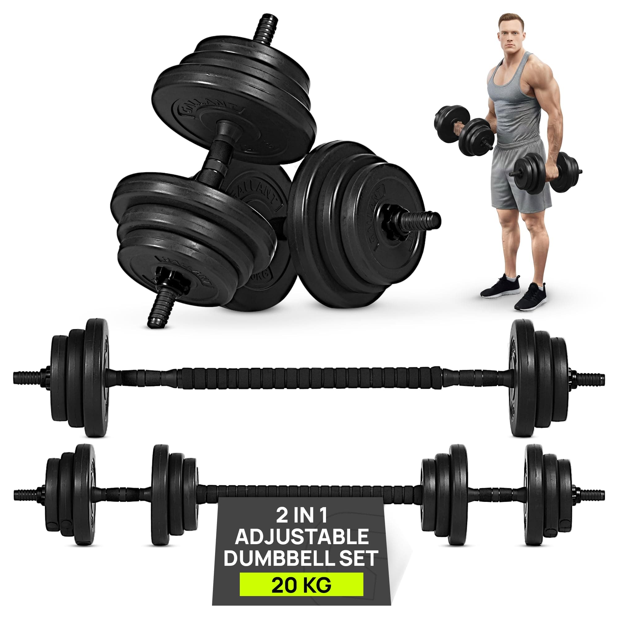 Gallant Adjustable Dumbbells Set, Hand Free Weights Set for Strength Training, Weight Lifting, Bodybuilding- Weight Sets for Men and Women