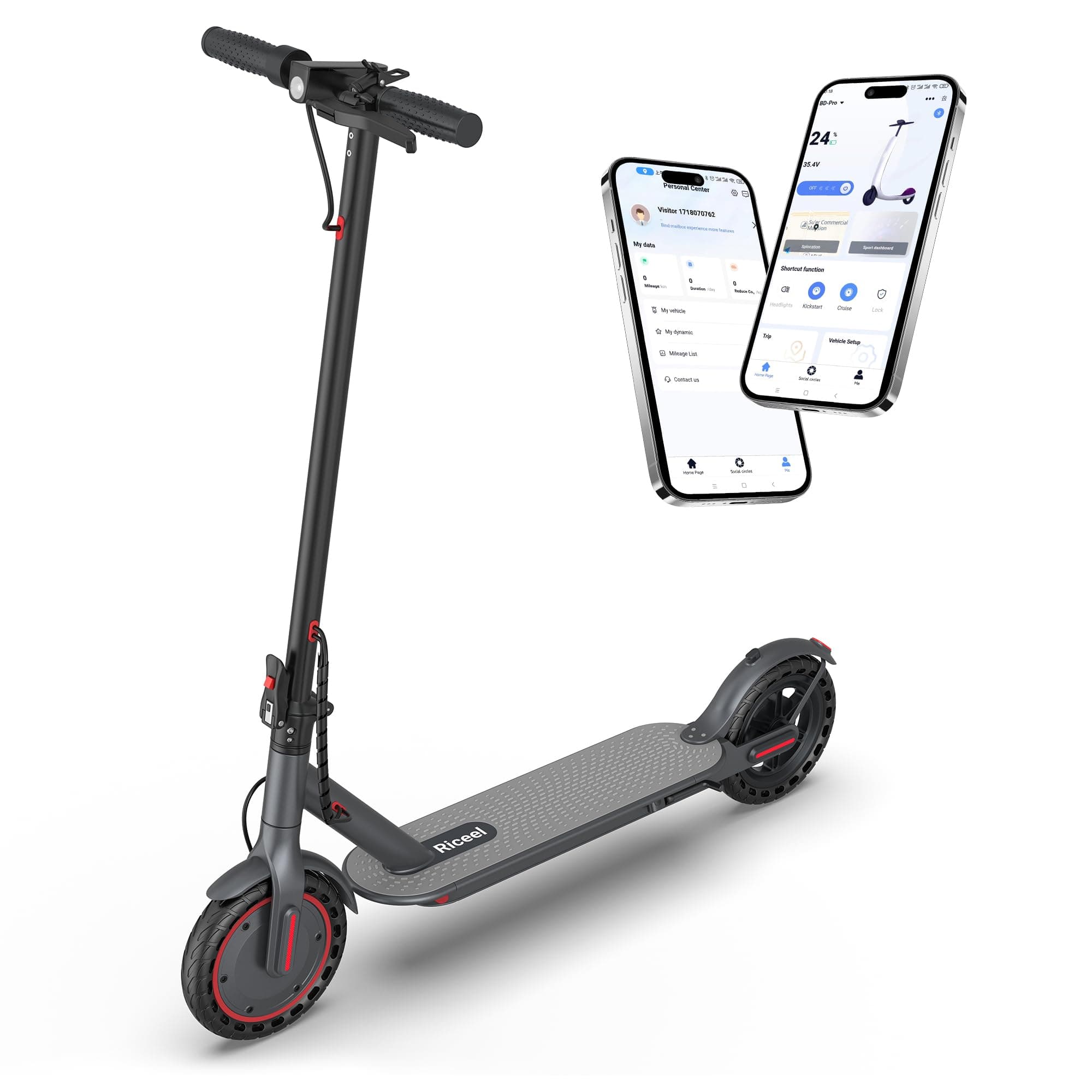 R50 Electric Scooter, Speed up to 25 km/h, 30 km of autonomy, 8.5" Solid Tire, Maximum Load 120 kg, Dual Braking (R50-Yellow)