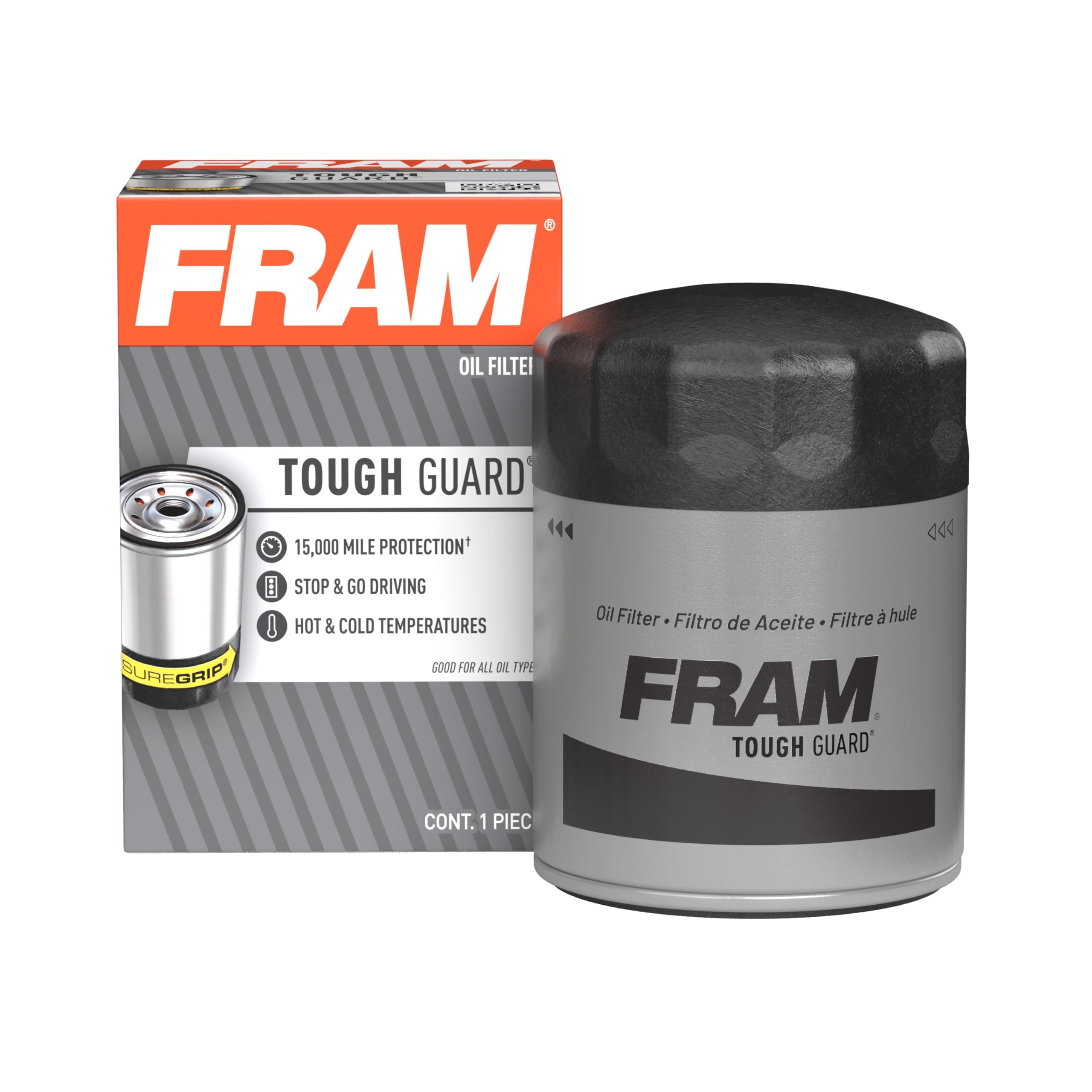 FRAM Tough Guard Replacement Oil Filter TG3985, Designed for Interval Full-Flow Changes Lasting Up to 15K Miles