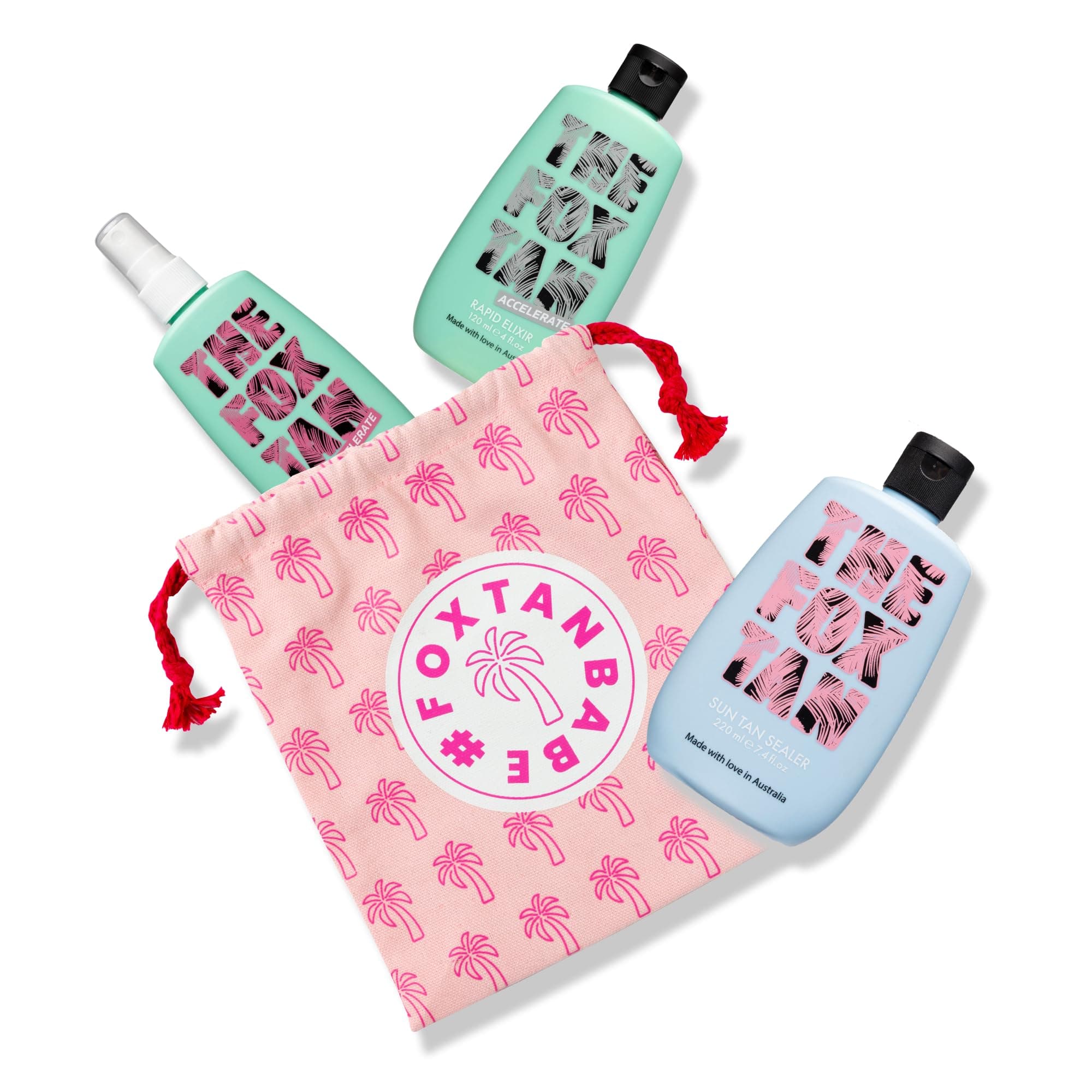 The Fox Tan Triple Threat Bundle, Hydrating Natural Tanning Accelerators For Deeper & Darker Tans, Vegan & Cruelty Free, 120ml +120ml + 220 ml (3 Products)