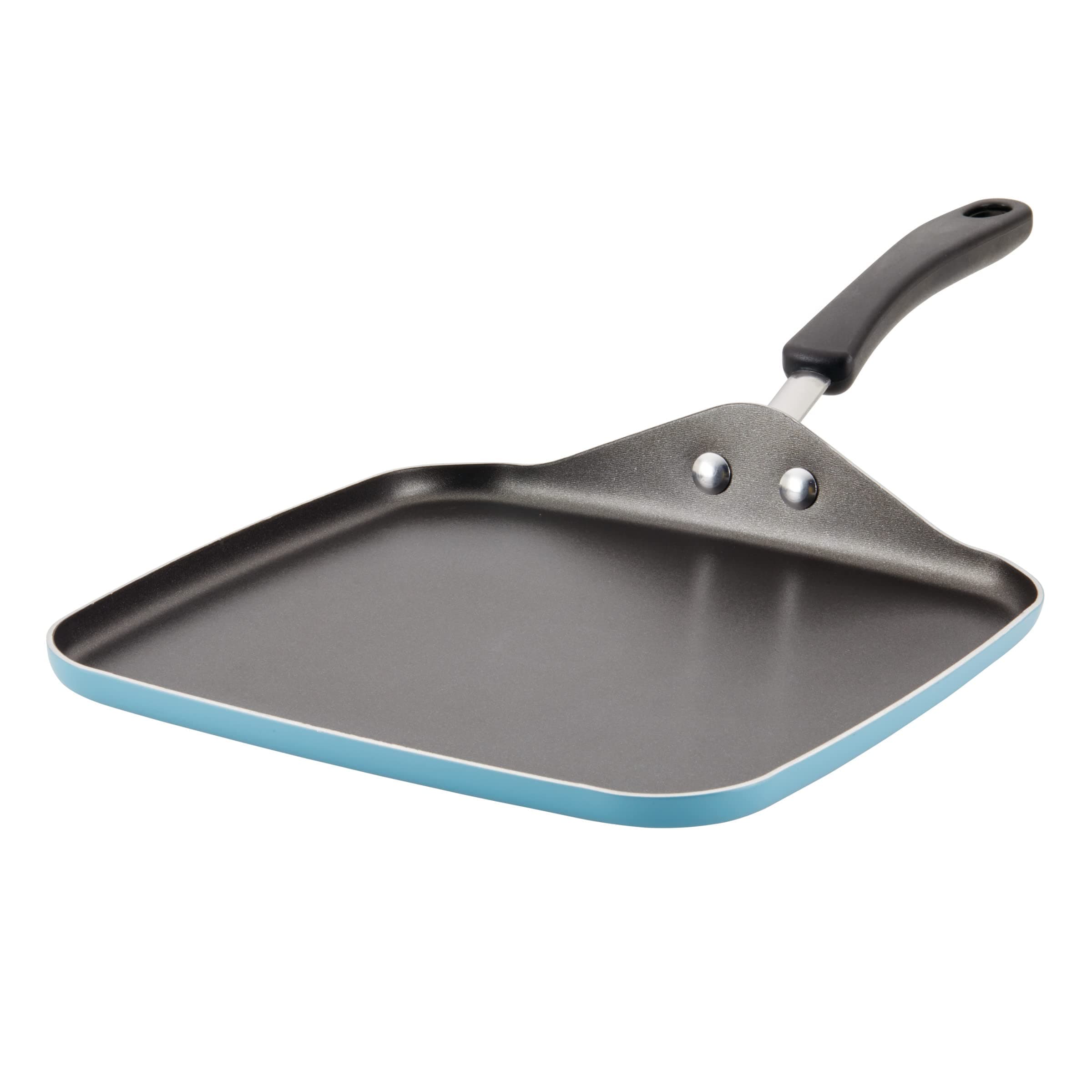 Farberware Cookstart DiamondMax Nonstick Square Grill Pan/Griddle, Dishwasher Safe, 11 Inch - Aqua