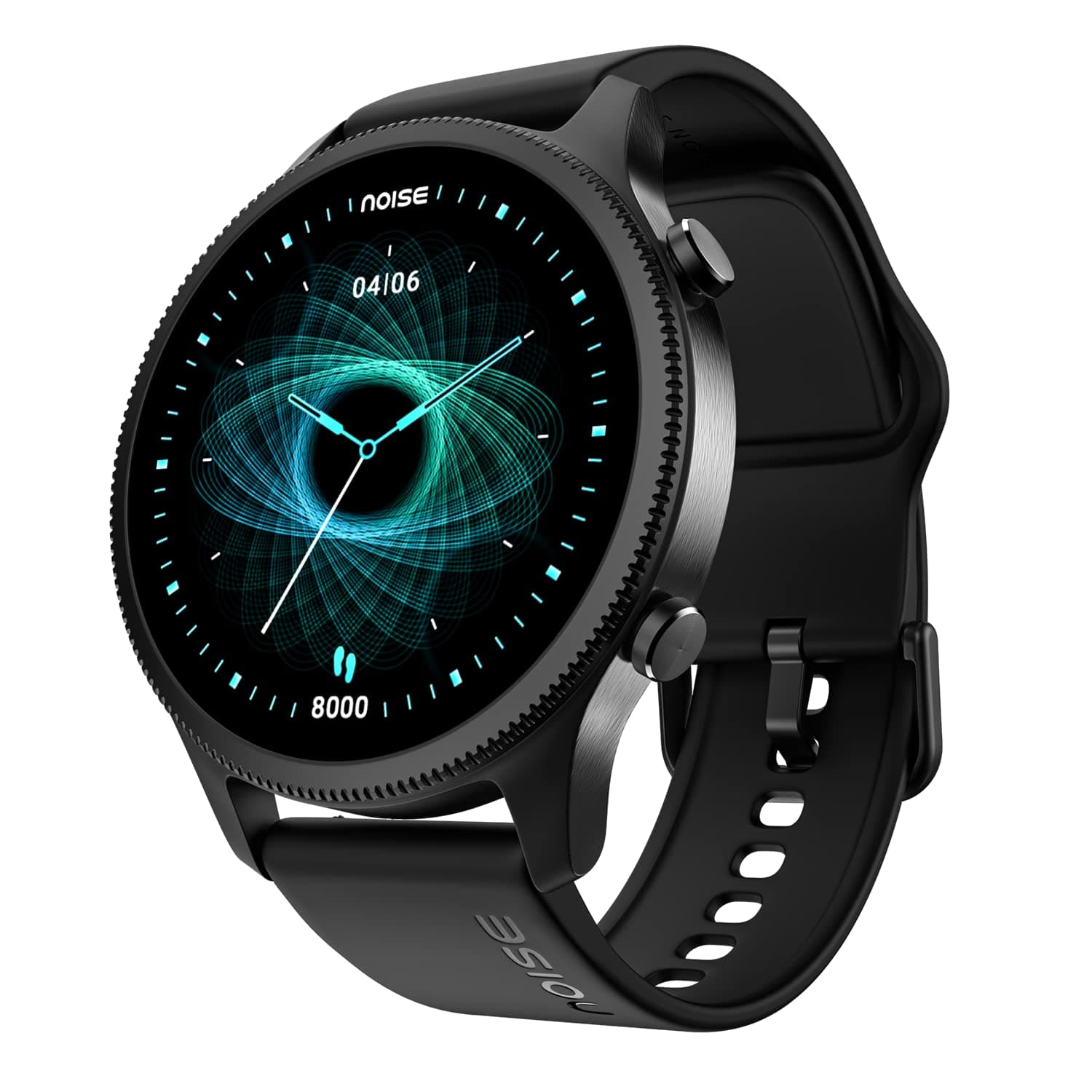 NoiseFit Halo 1.43" AMOLED Display, Bluetooth Calling Round Dial Smart Watch, Premium Metallic Build, Always on Display, Smart Gesture Control, 100 Sports Modes (Halo, Jet Black)