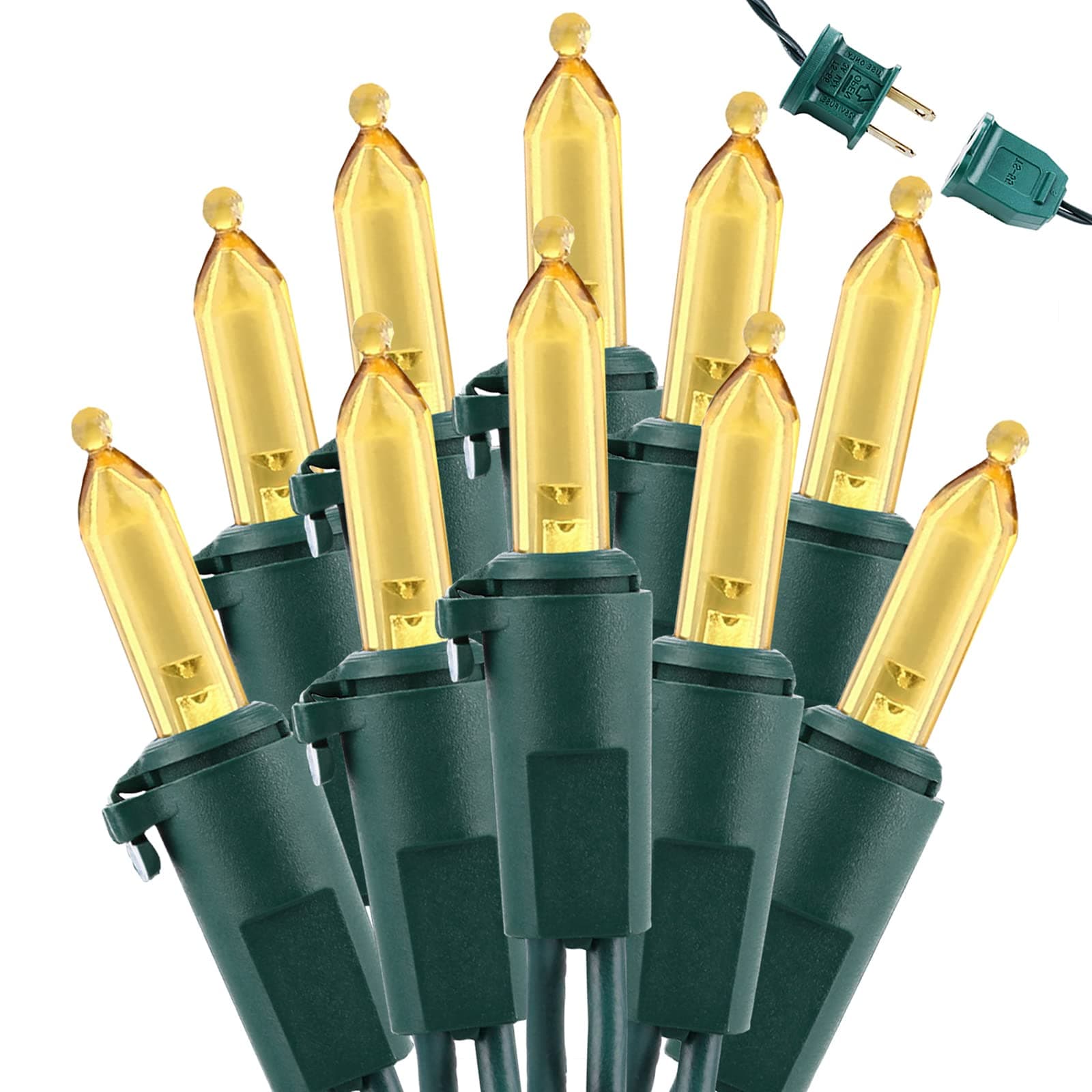 Brizled Mini Christmas Lights, 33ft 100 LED Christmas String Lights Connectable, UL Certified Energy Saving Xmas Tree Light for Indoor Outdoor Bedroom Wedding Party Xmas Tree Decoration, Warm White