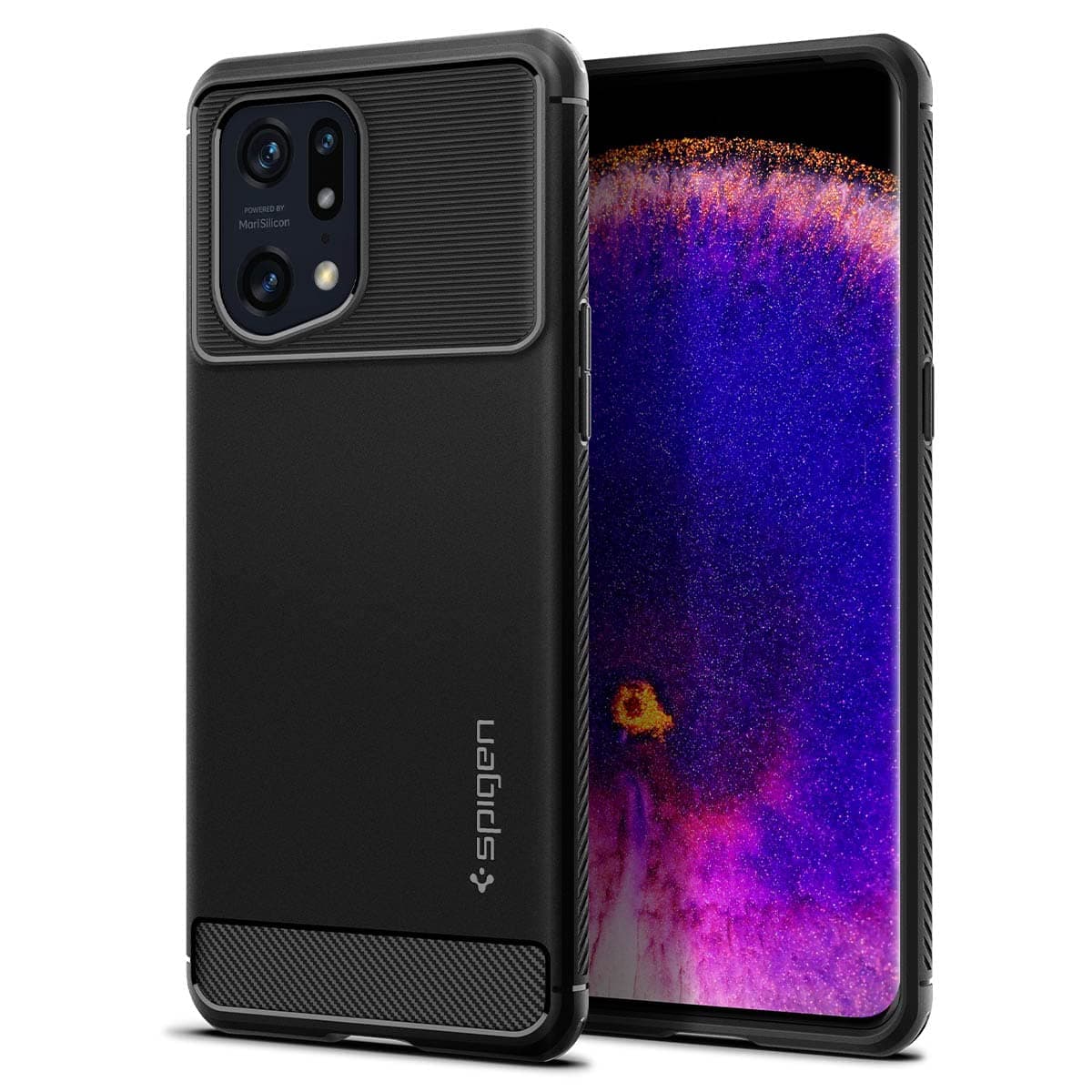 Spigen Rugged Armor Case Compatible with Oppo Find X5 Pro - Matte Black