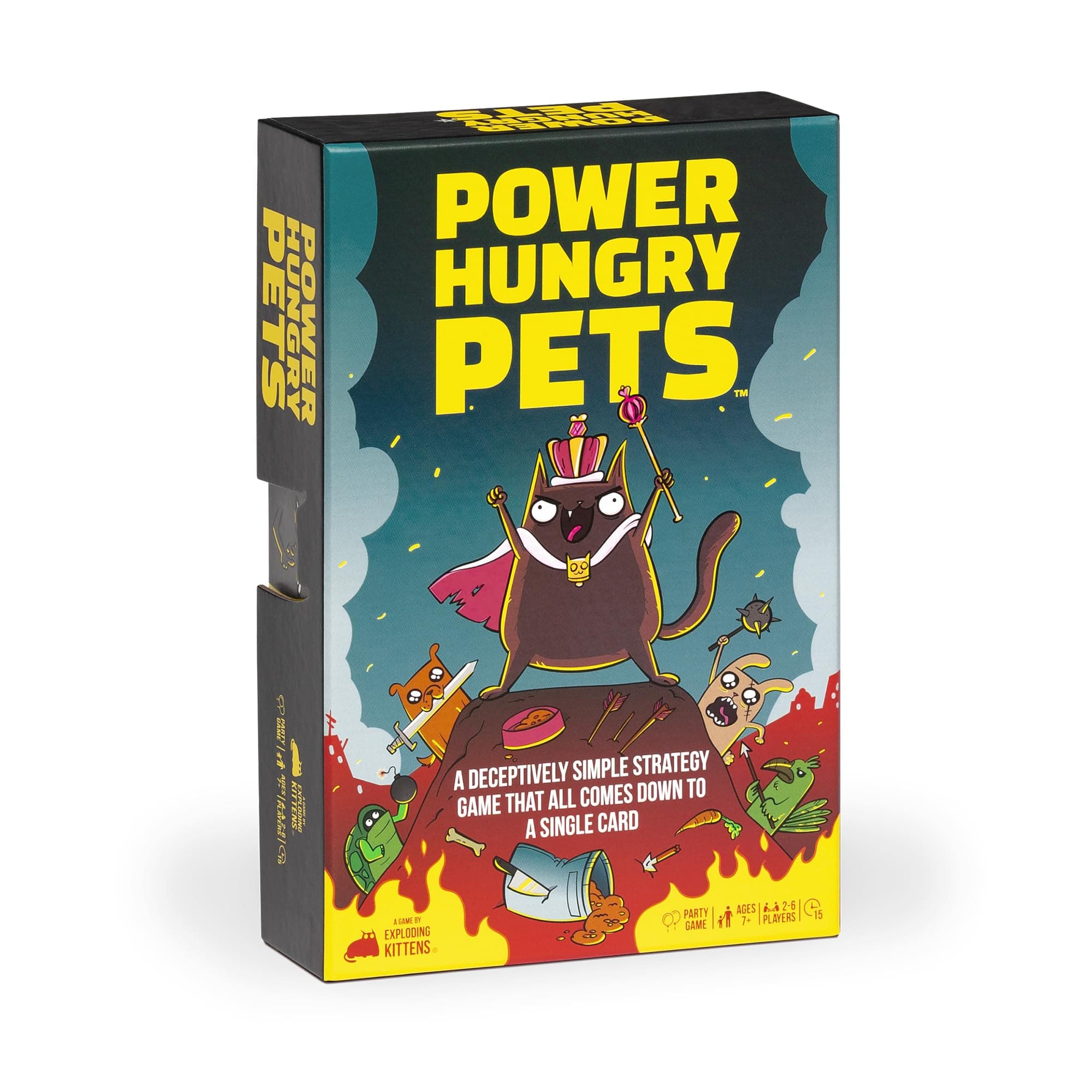 Exploding Kittens Power Hungry Pets 2-6 Players - Ages 7+ - 15 Minutes to Play - Strategic and Simple Card Game - Party Game, Family Game Night, Kid and Adult Card Game