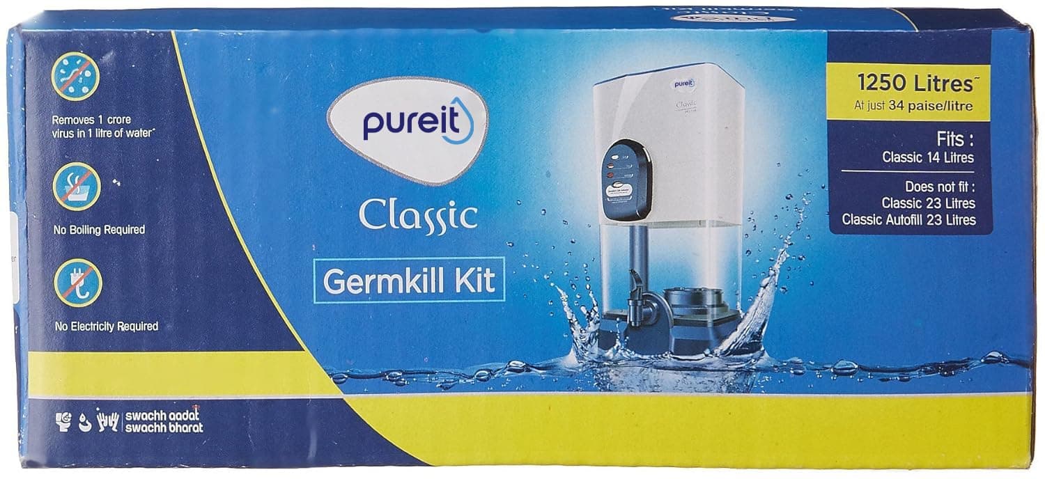 Germkill Kit For Classic 14 L Activated Carbon Water Purifier - 1250 L Capacity I White
