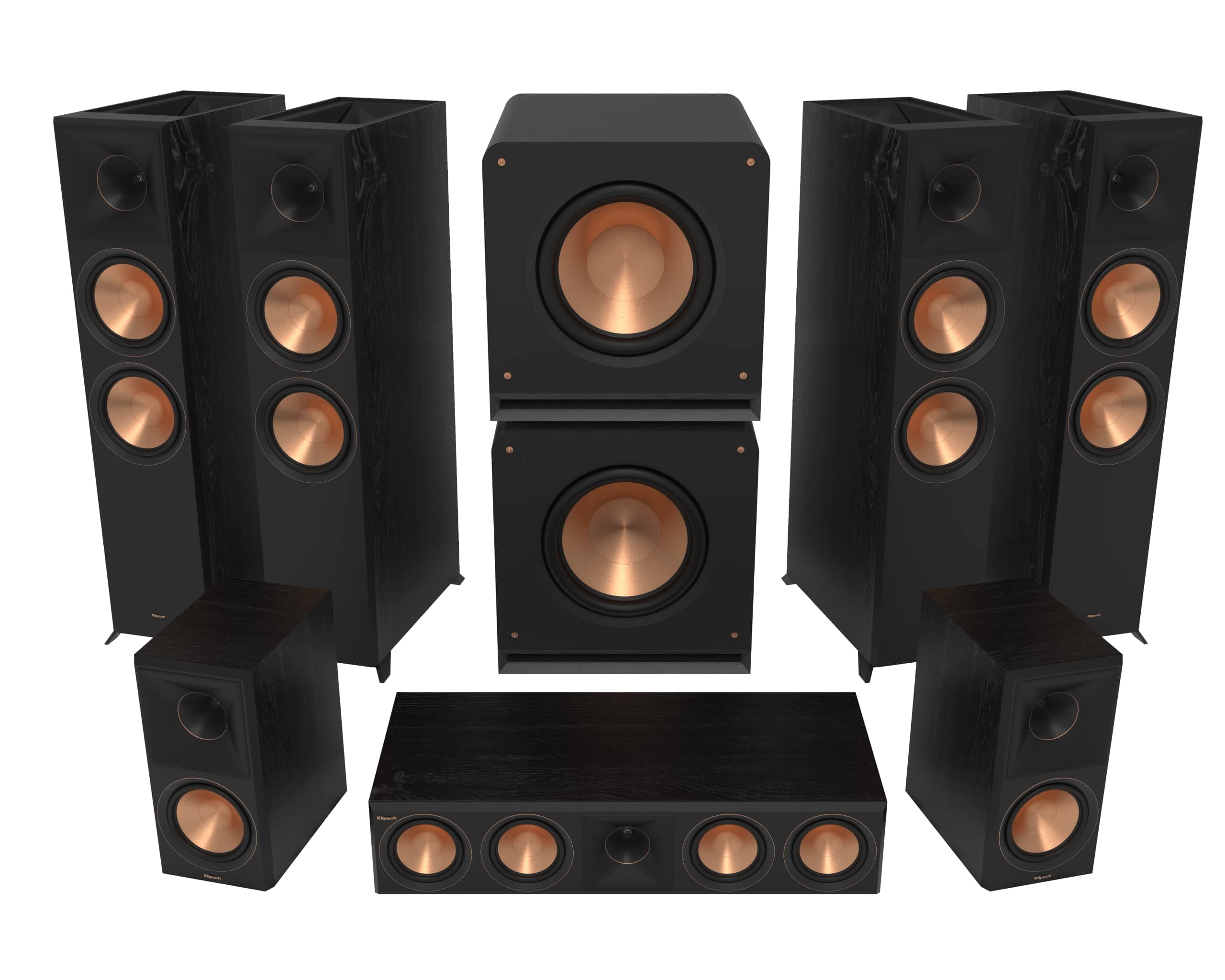 Klipsch 7.2.4 Ebony System - Model RP-8060FA II, RP-504C II, RP-600M II, RP-1400SW