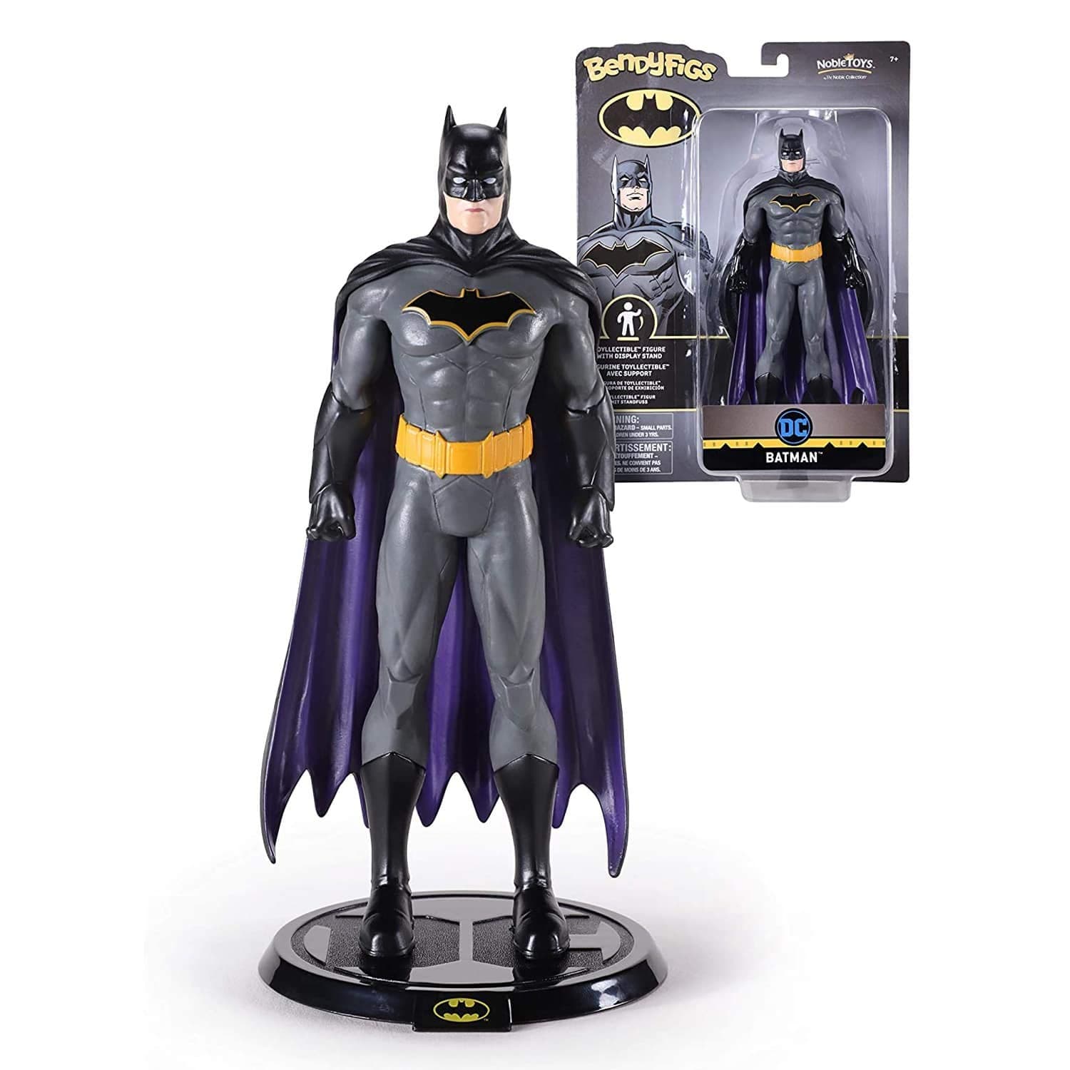 The Noble Collection DC Bendyfigs Batman - Officially Licensed 7.5in (19cm) DC Bendable Toy - Posable Collectable Doll Figures With Stand - For Kids & Adults - Gifts For Batman Fans