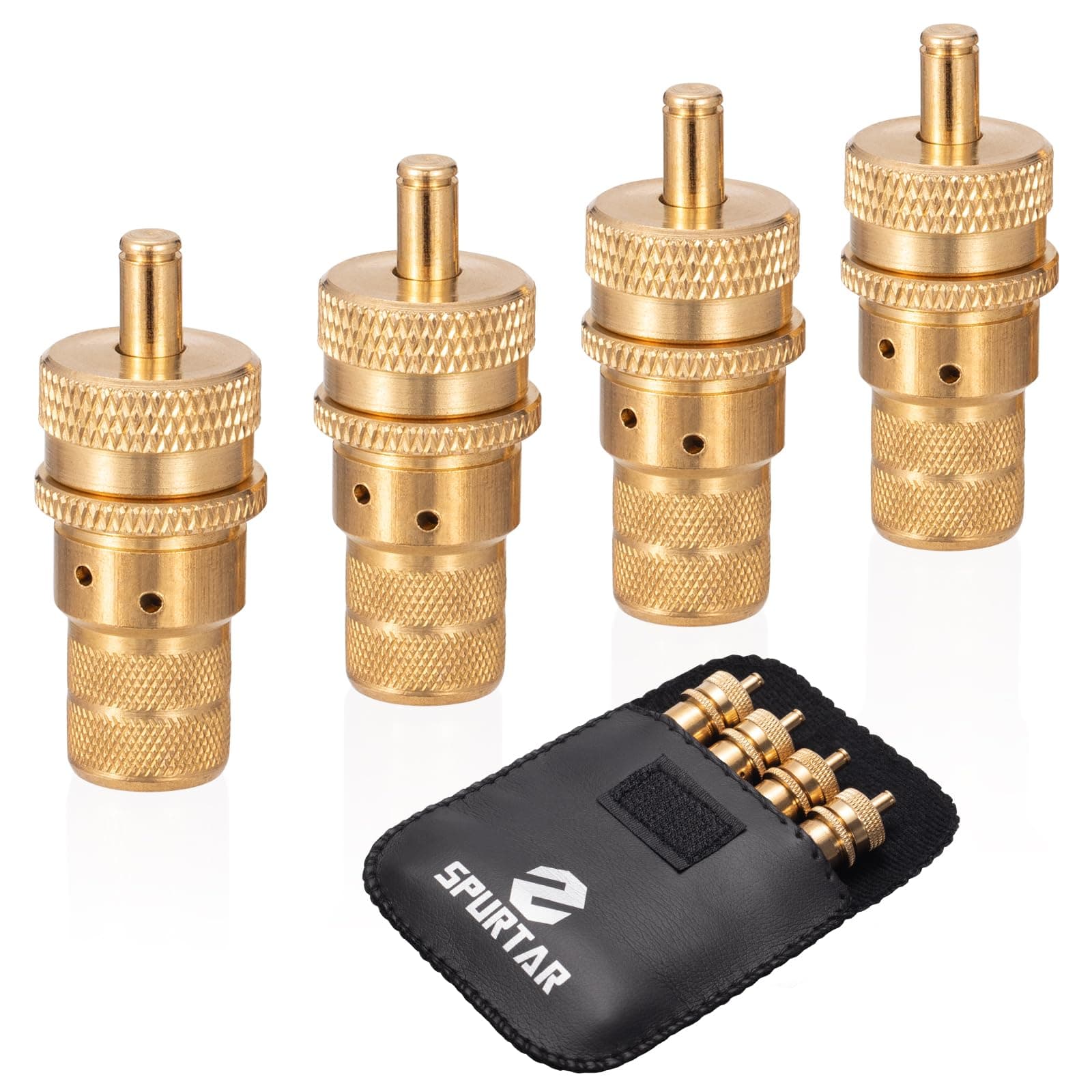 Spurtar Tire Deflator Kit, 4 Pack with Storage Bag, 6-30 PSI Tire Deflators, Offroad Accessories for Jeep, Car, Truck, Motorcycle, ATV Tires