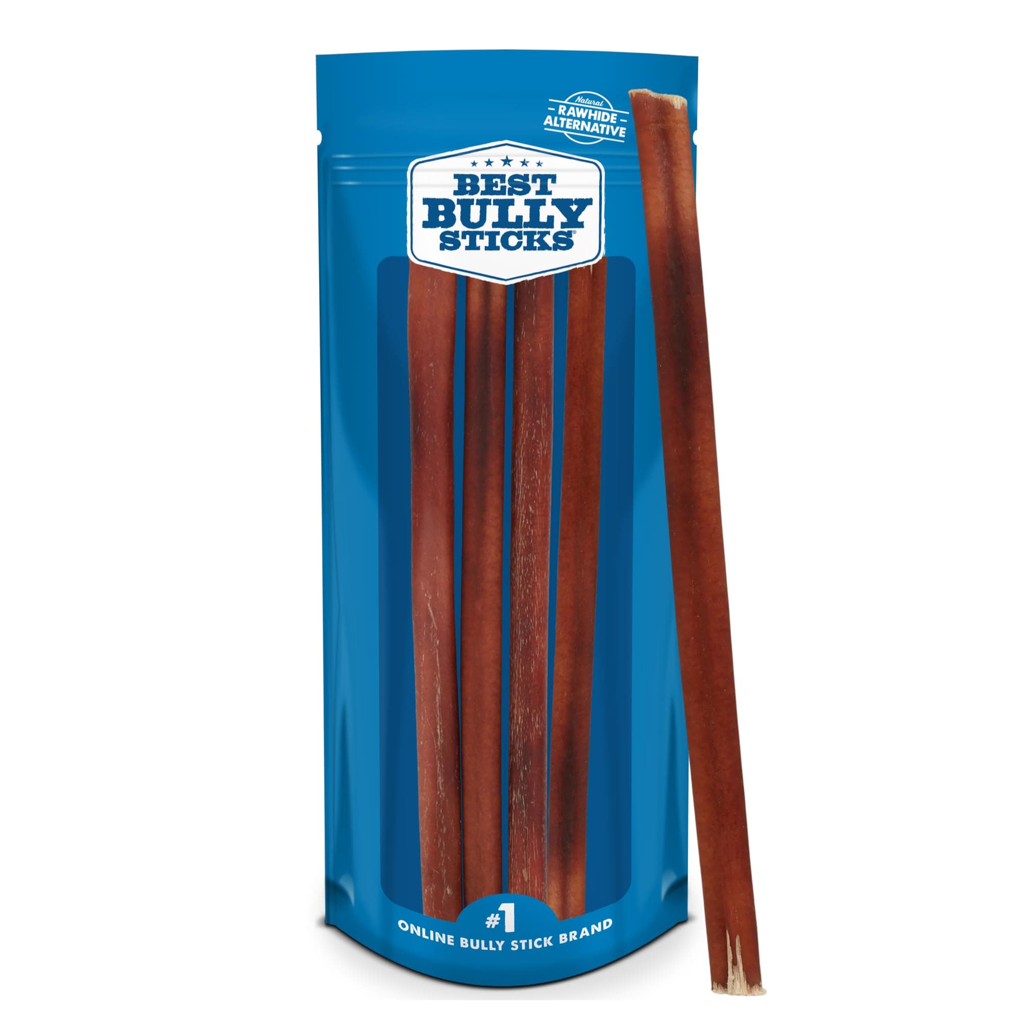 Best Bully Sticks 12 Inch Bully Sticks - 8 oz (Pack of 1) - Natural Grass-Fed, Grain and Rawhide Free, Perfect for Medium or Large Canines