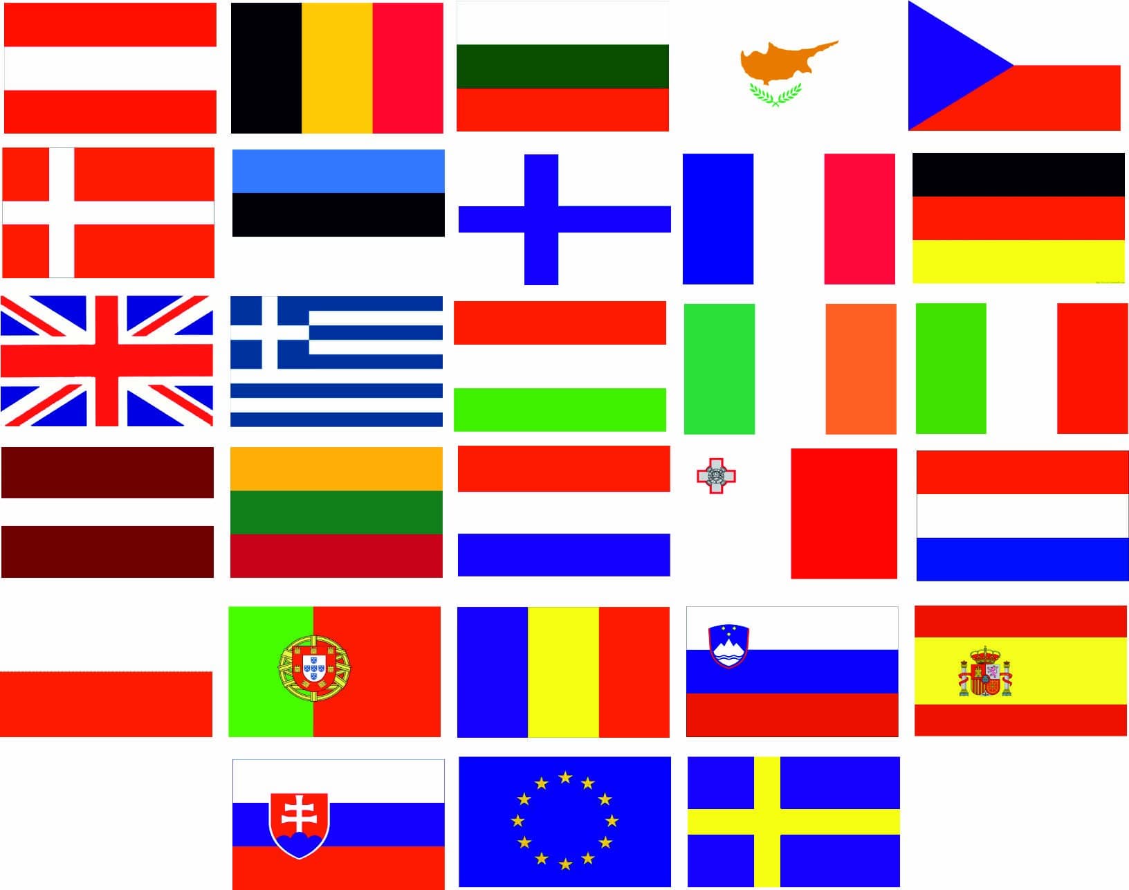 EU Country Flag Pack Car Decals Stickers