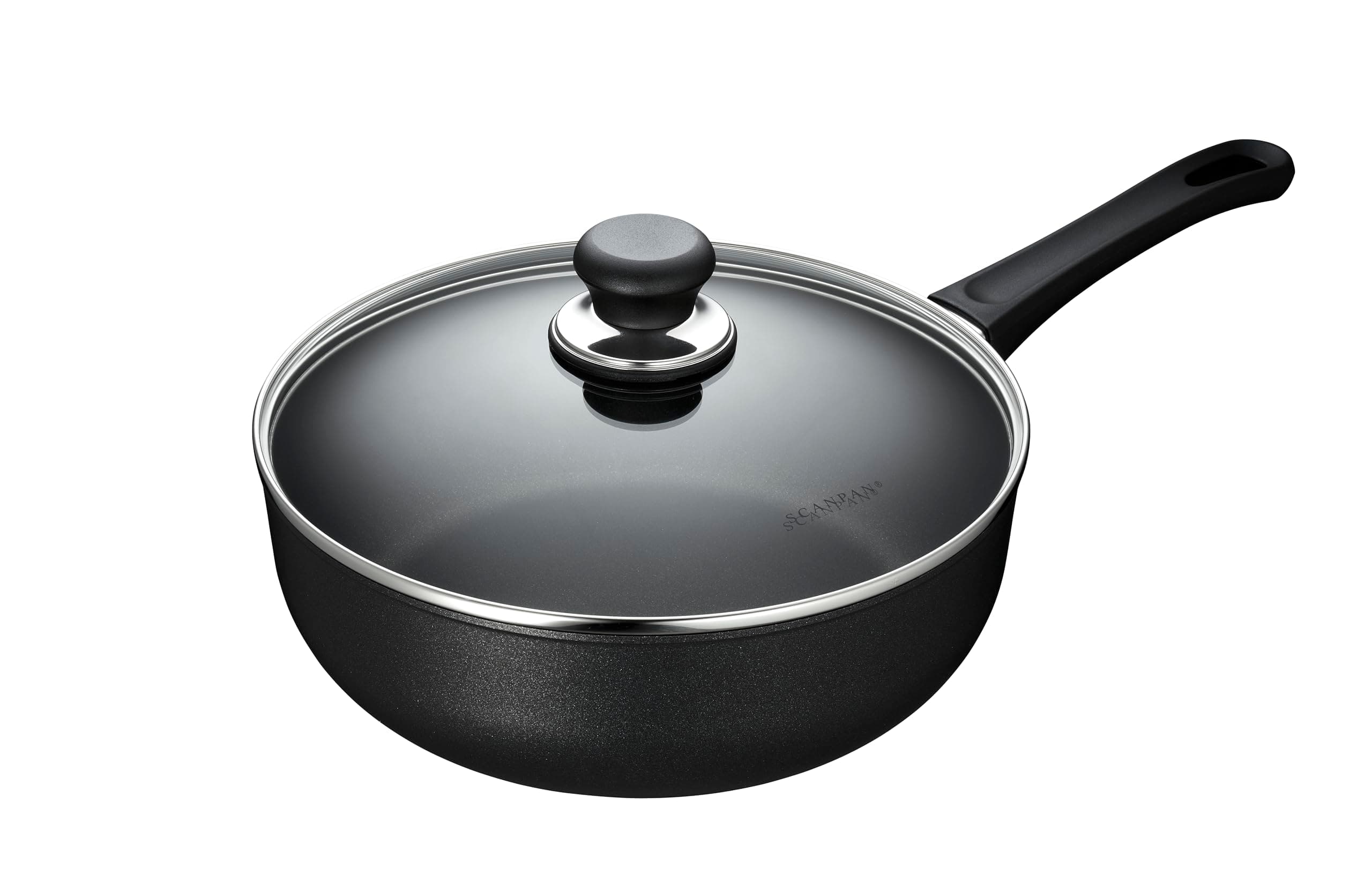 Scanpan Classic 4 quart (10 1/4 inch) Nonstick Deep Saute Pan with Lid – Compatible with Gas and Electric Stovetops, Metal Utensil Safe, Oven Safe to 500°F, Dishwasher Safe