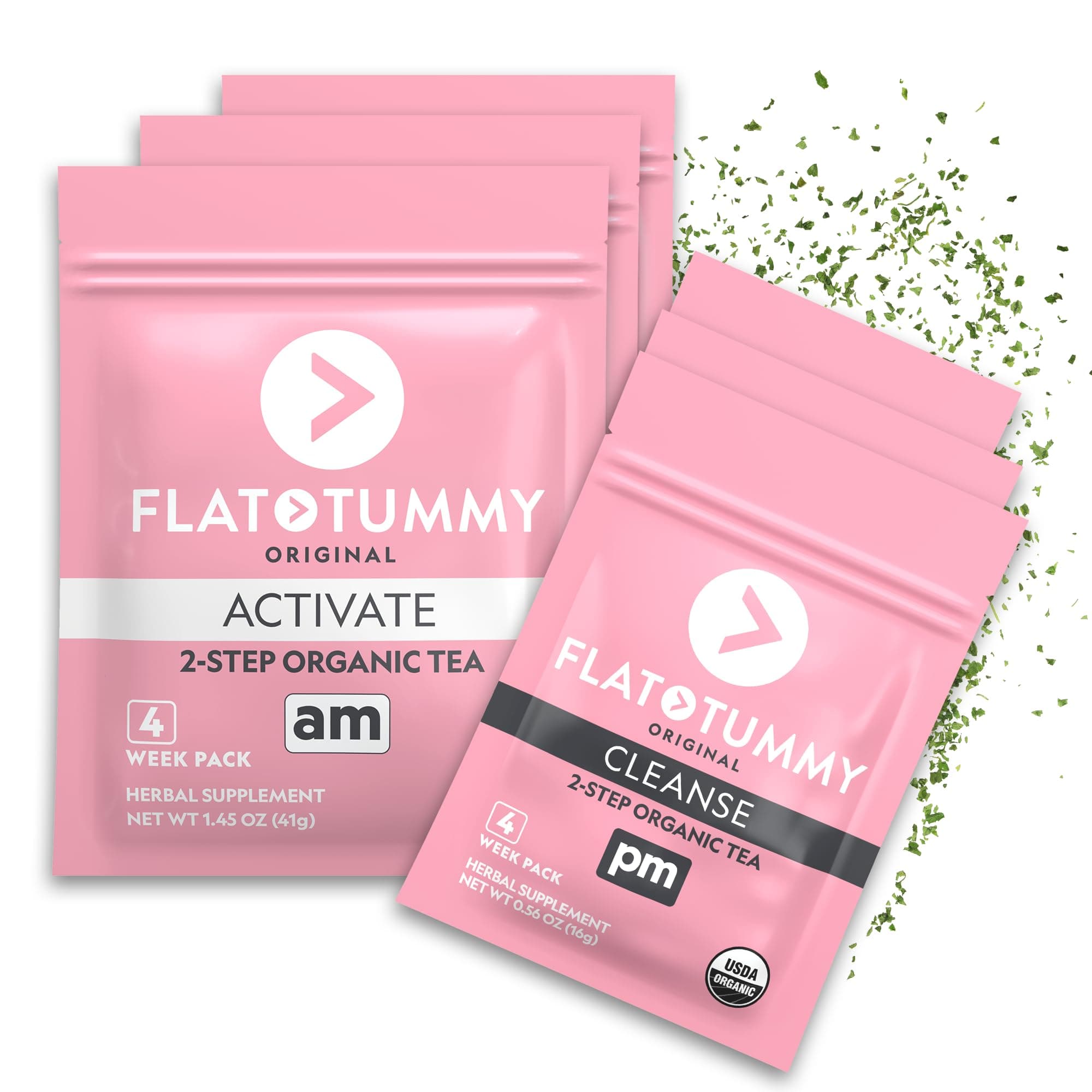 Flat Tummy Tea Detox Tea (4 Week Program) – 2-Step Detox Tea to Boost Energy & Reduce Bloating* - All Natural Detox Cleanse w/Green Tea, Lemon Balm, Dandelion, Fennel, & More - Digestion support (3