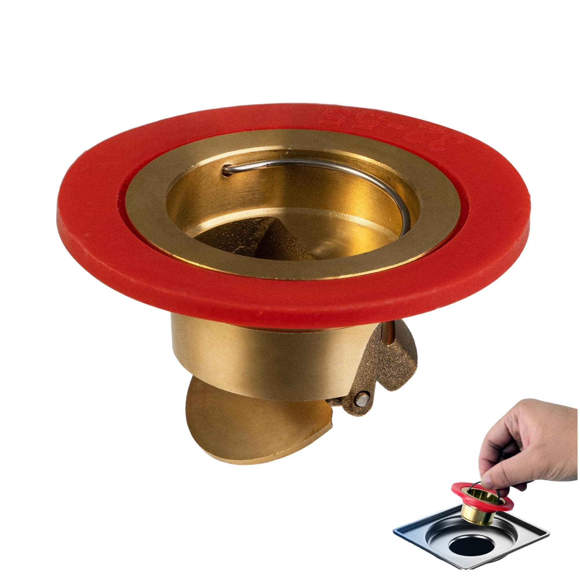 Downspout Universal Brass Floor Drain core, Shower Floor Drain backflow Preventer, Suitable for 1.4''-2.0'' Caliber (2, Brass)