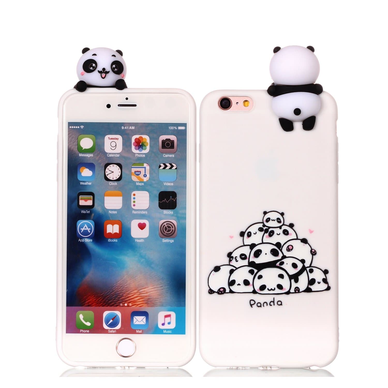 DAMONDY iPhone 6 Case Case,iPhone 6S Case, 3D Cartoon Cute Animals Pattern Soft Gel Silicone Slim Design Rubber Thin Protective Cover Phone Case for iPhone 6 and iPhone 6s (4.7")-Many Panda
