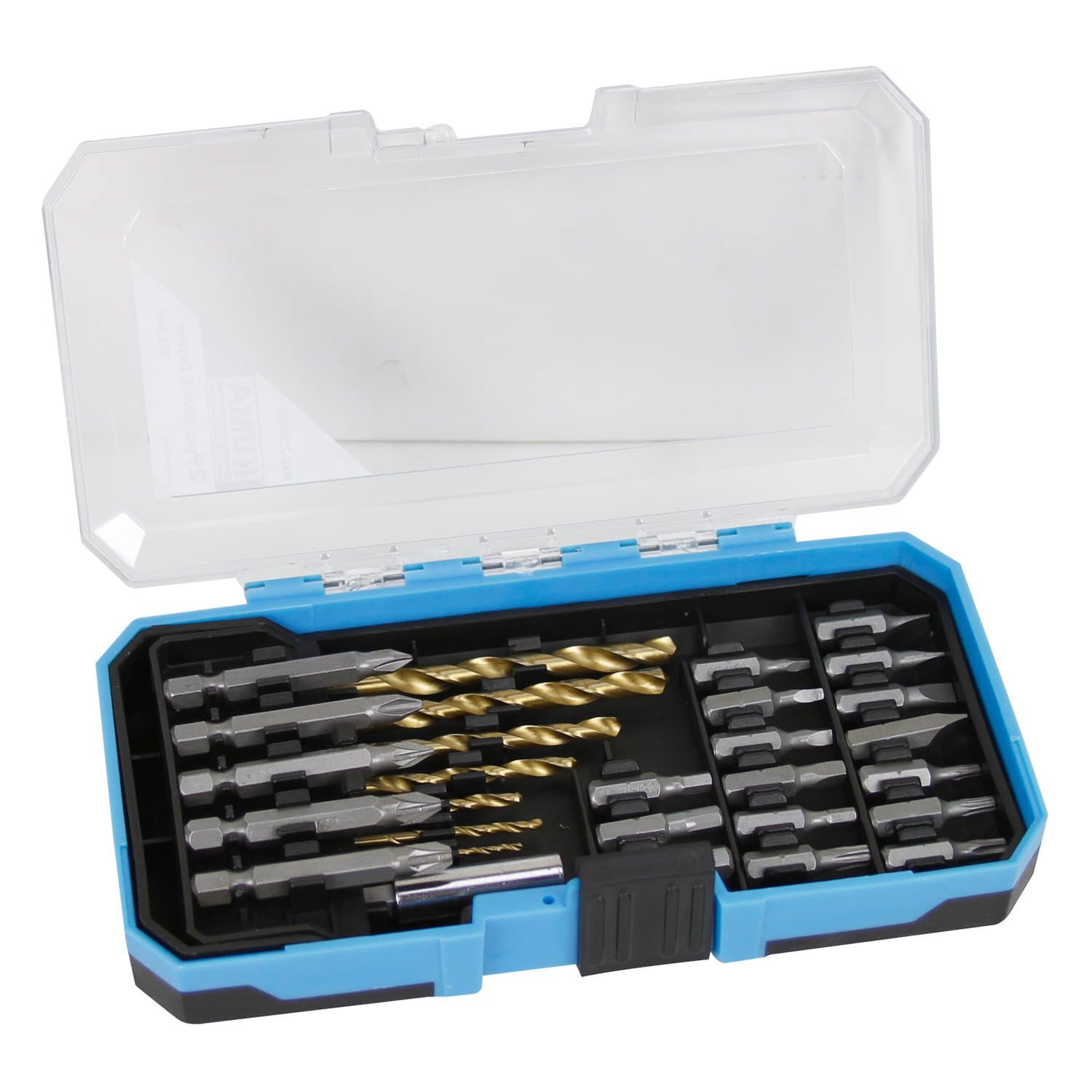 KUMA KU-20002 29 Pcs Multi-function HSS 4241 Titanium Coated High Speed Steel Twist Drill Bits & CR-V Screwdriver Bits Tool Set