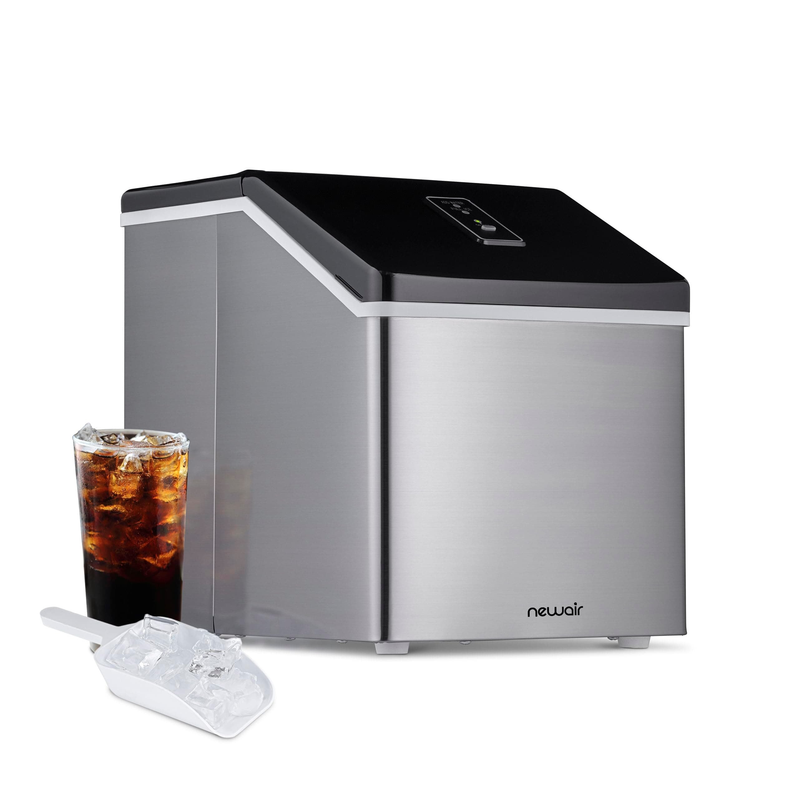Newair Silver Countertop Ice Maker Machine, Compact Automatic Ice Maker, Cubes Ready in Under 15 Minutes, Portable Ice Cube Maker, Perfect for Home/Kitchen/Office/Bar