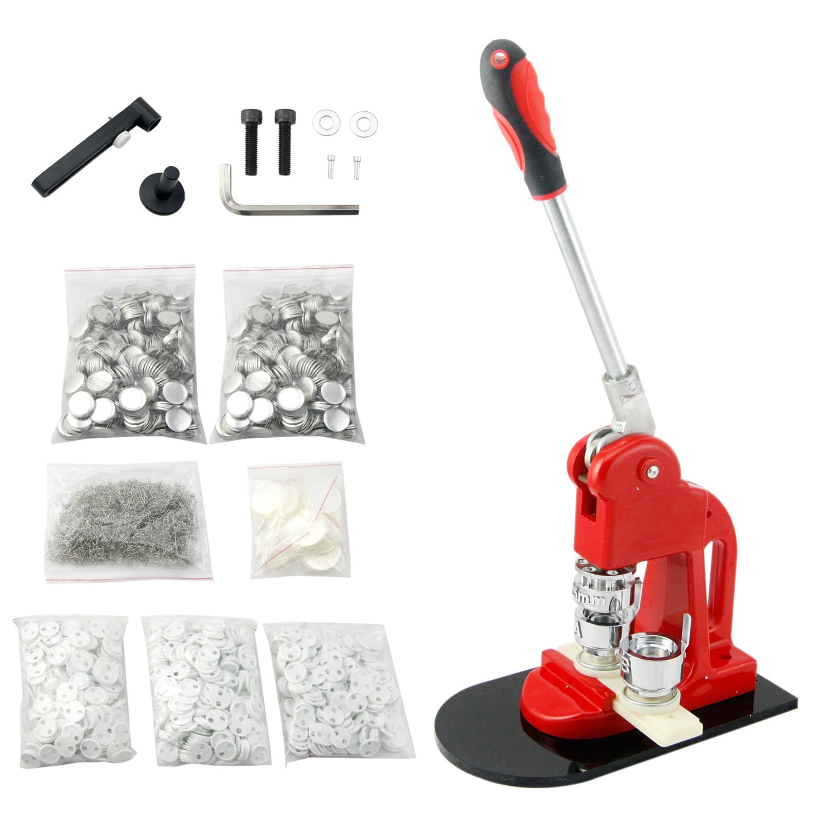 CO-Z 1" 25mm Button Badge Maker Machine + 1,000 Parts + Circle Cutter