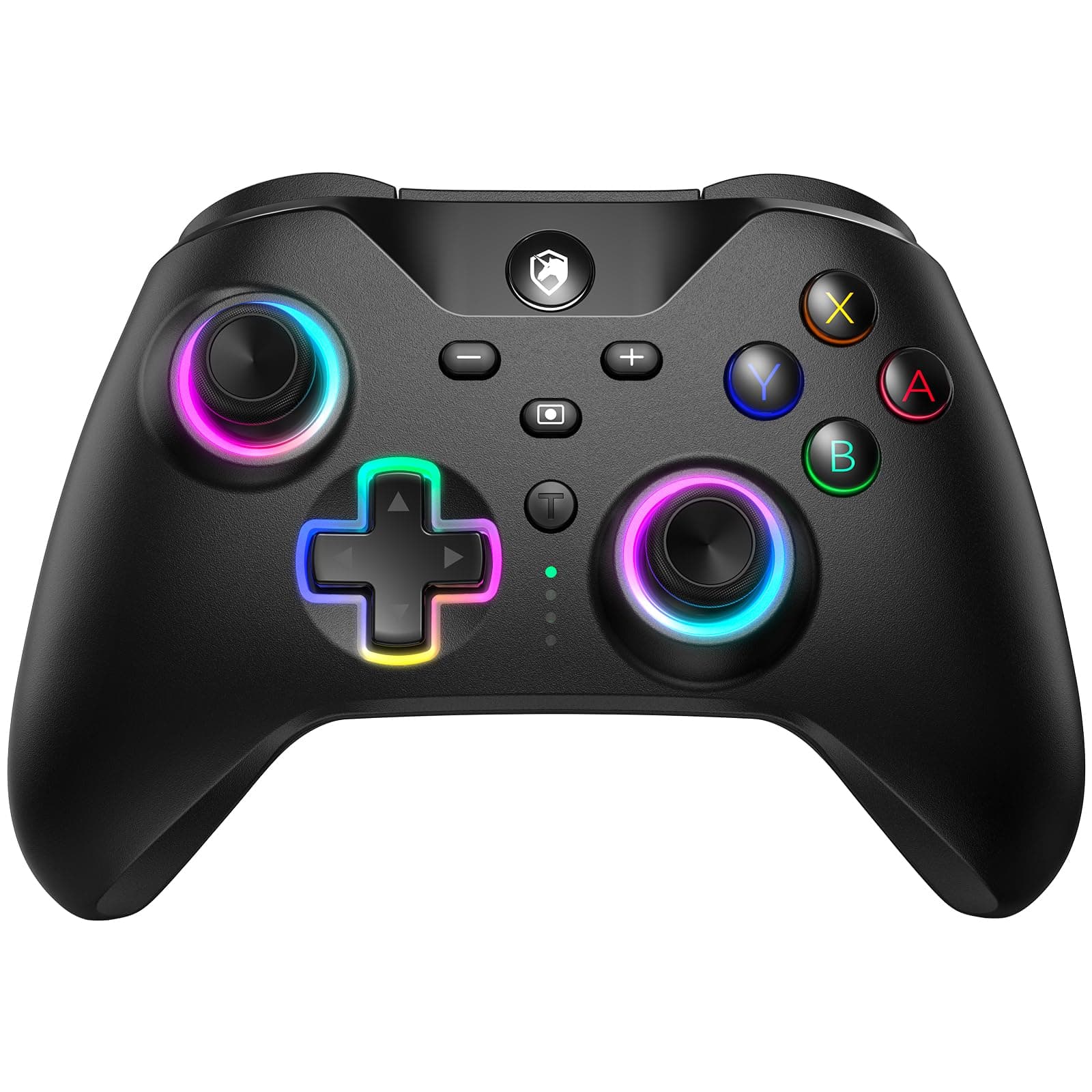 ECHTPower Wireless Controller for Switch/PC/iOS/Android, 1000mAh Pro Controller With 9 Color RGB Light, Bluetooth, Macro Buttons, 6 Axis Gyro, Dual Vibration, Turbo