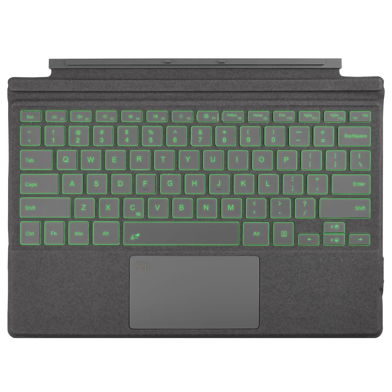 Rii Surface Pro 7 Keyboard, Bluetooth 5.2, 7-Color Backlight, Compatible With Microsoft Surface Pro 7 Plus/6/5/4/3, Gray