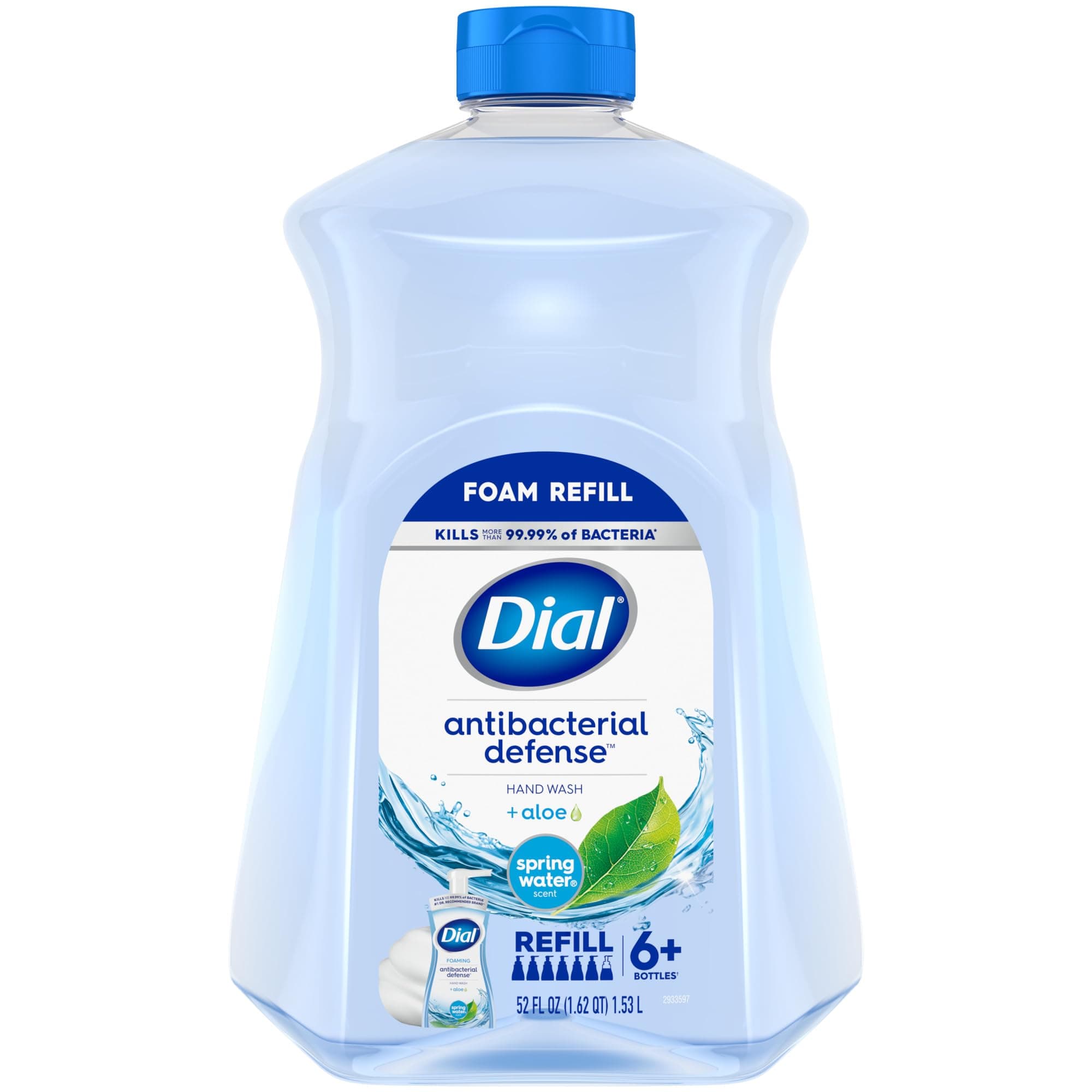 Dial Complete Antibacterial Foaming Hand Soap Refill, Spring Water, 52 fl oz