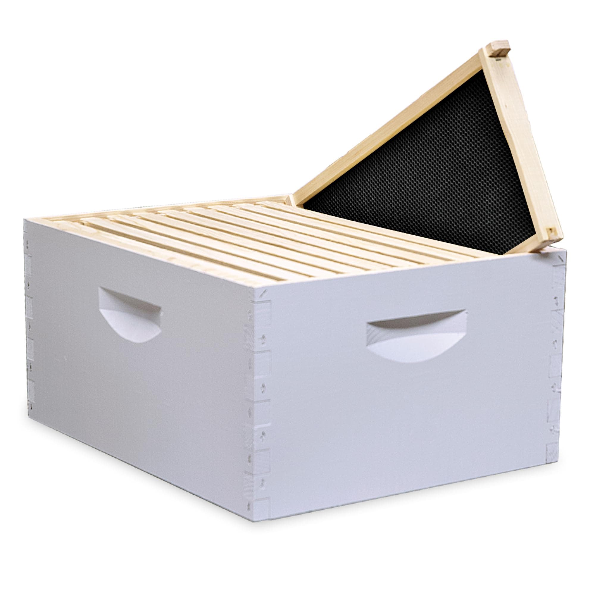 Mann Lake 10-Frame Deep Hive Kit, Fully Assembled 9⅝" Bee Hive Body with 10 Frames & Beeswax-Coated Plastic Foundation for Brood Replacement, Colony Growth & Honey Production, Made in USA, Painted