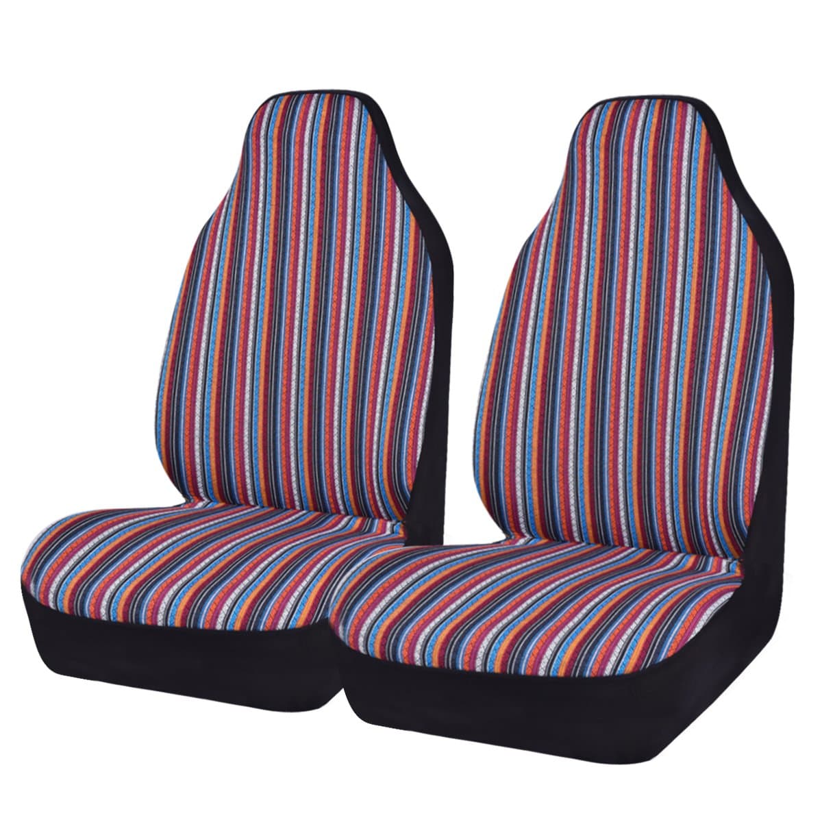 Universal Boho Car Seat Cover High Back Ethic Style Two Front, Breathable, Fit for Cars, Vans, Trucks, Sedans, SUVs(Two Front, Colorful)
