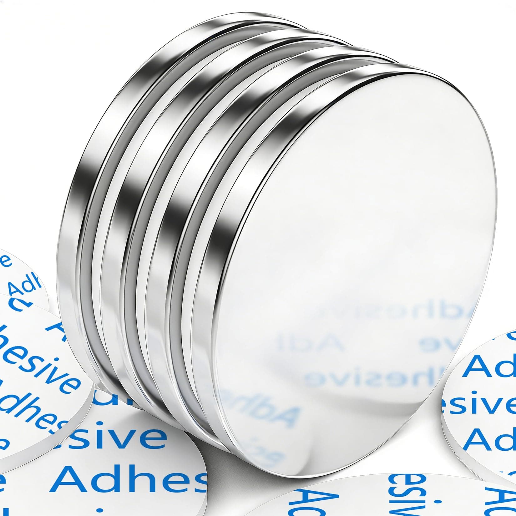 4 Pack Strong Magnet, 30 x 3 mm 8 KG Pull Super Strong Neodymium Disc Magnets, Magnet Strong with Double-Sided Adhesive, Powerful Permanent Rare Earth Magnets for Fridge, Building, Craft, Office,DIY