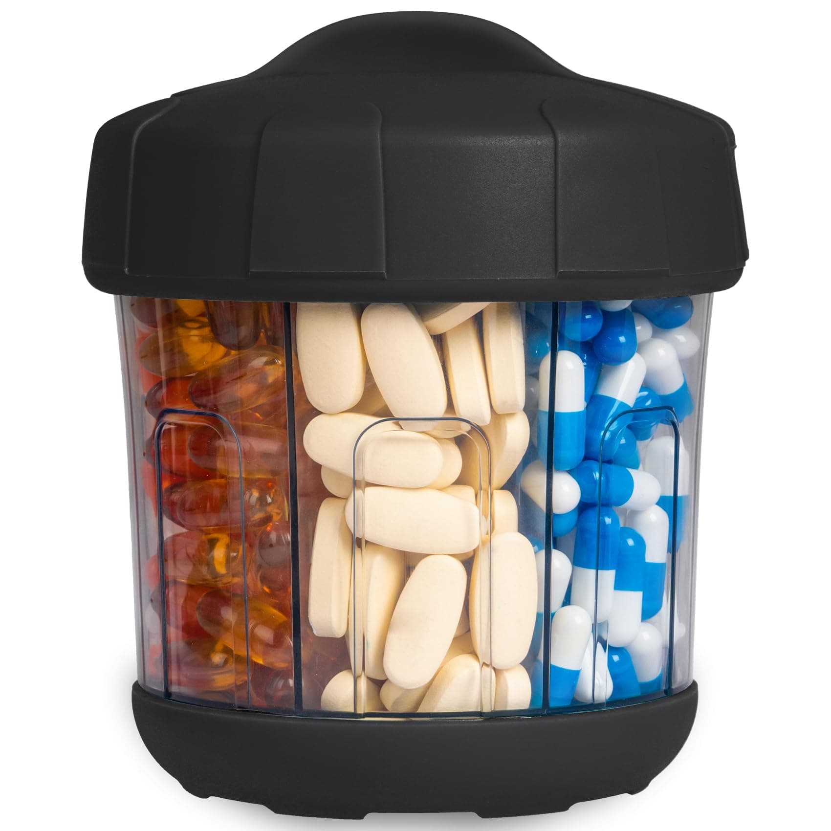 Extra Large Monthly Pill Box Weekly Medicine Storage Box Soft TPU Lid Medicine Box with 7 Large Compartments