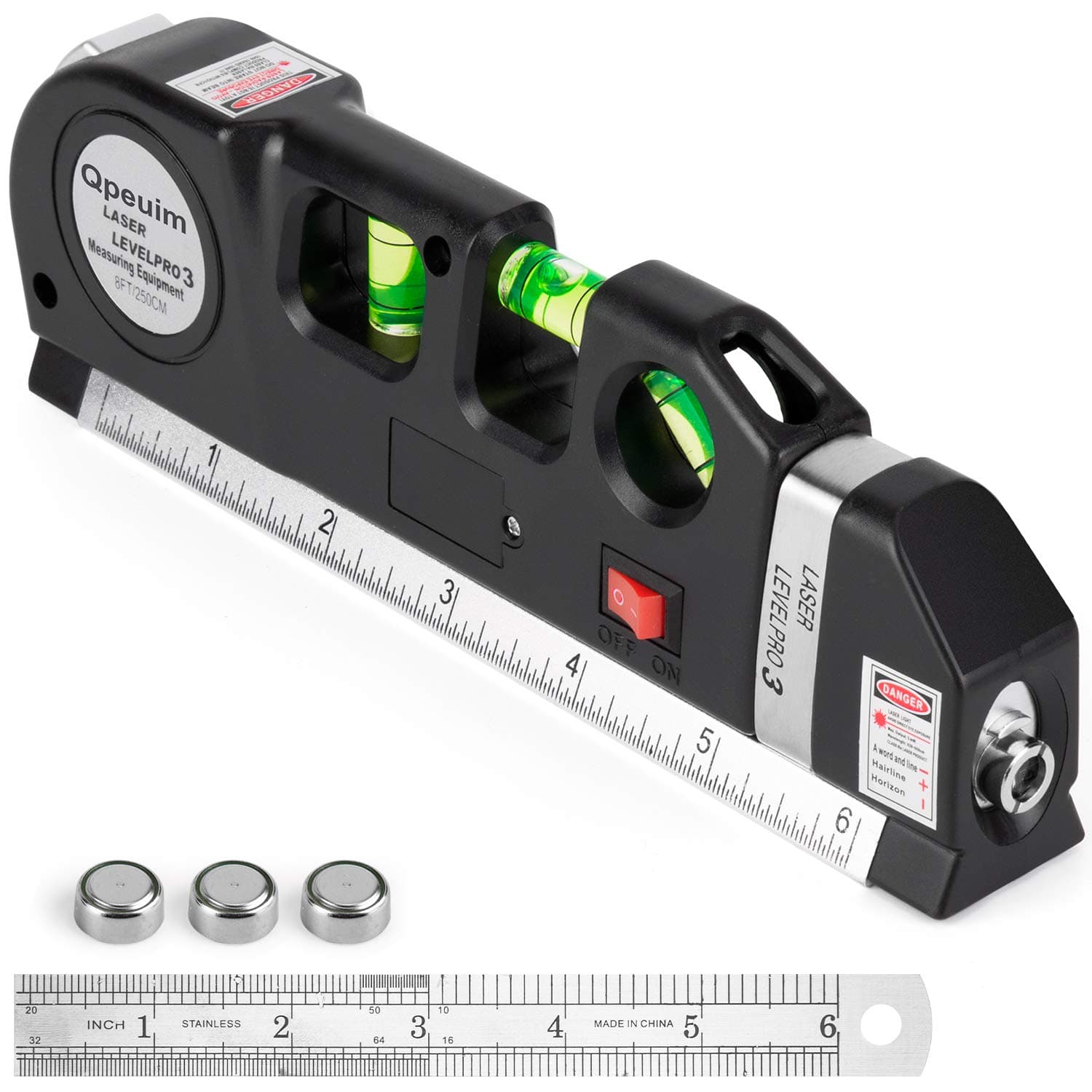 Laser Level Tool, Multipurpose Laser Level Kit Standard Cross Line Laser level Laser Line leveler Beam Tool with Metric Rulers by