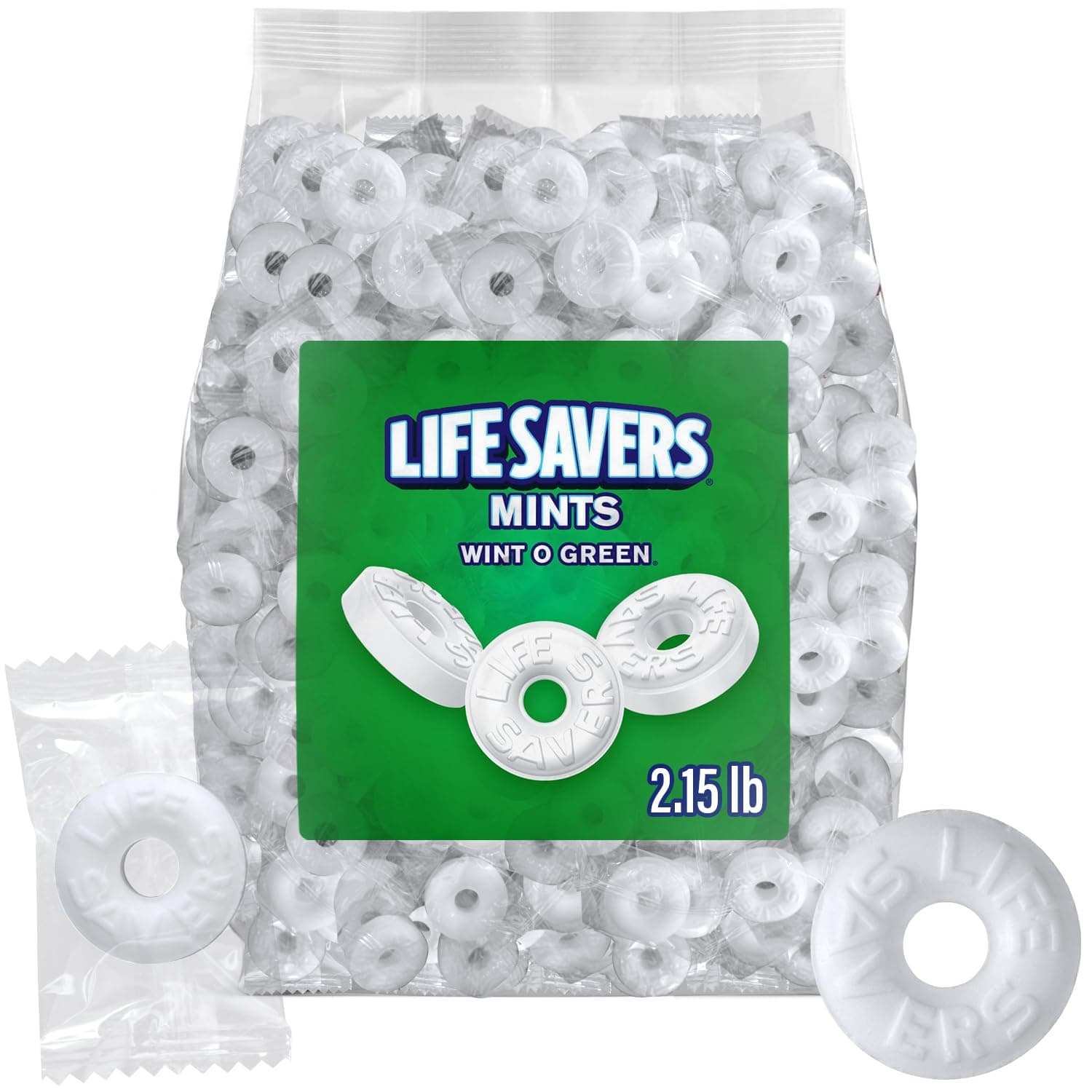 Wint O Green Hard Candy 2lb + 2oz Bulk Pack of Mints Individually Wrapped Bulk Mints for Parties and Events Ideal Wintermint Candy for Refreshing Breath and Enjoyable Snacking