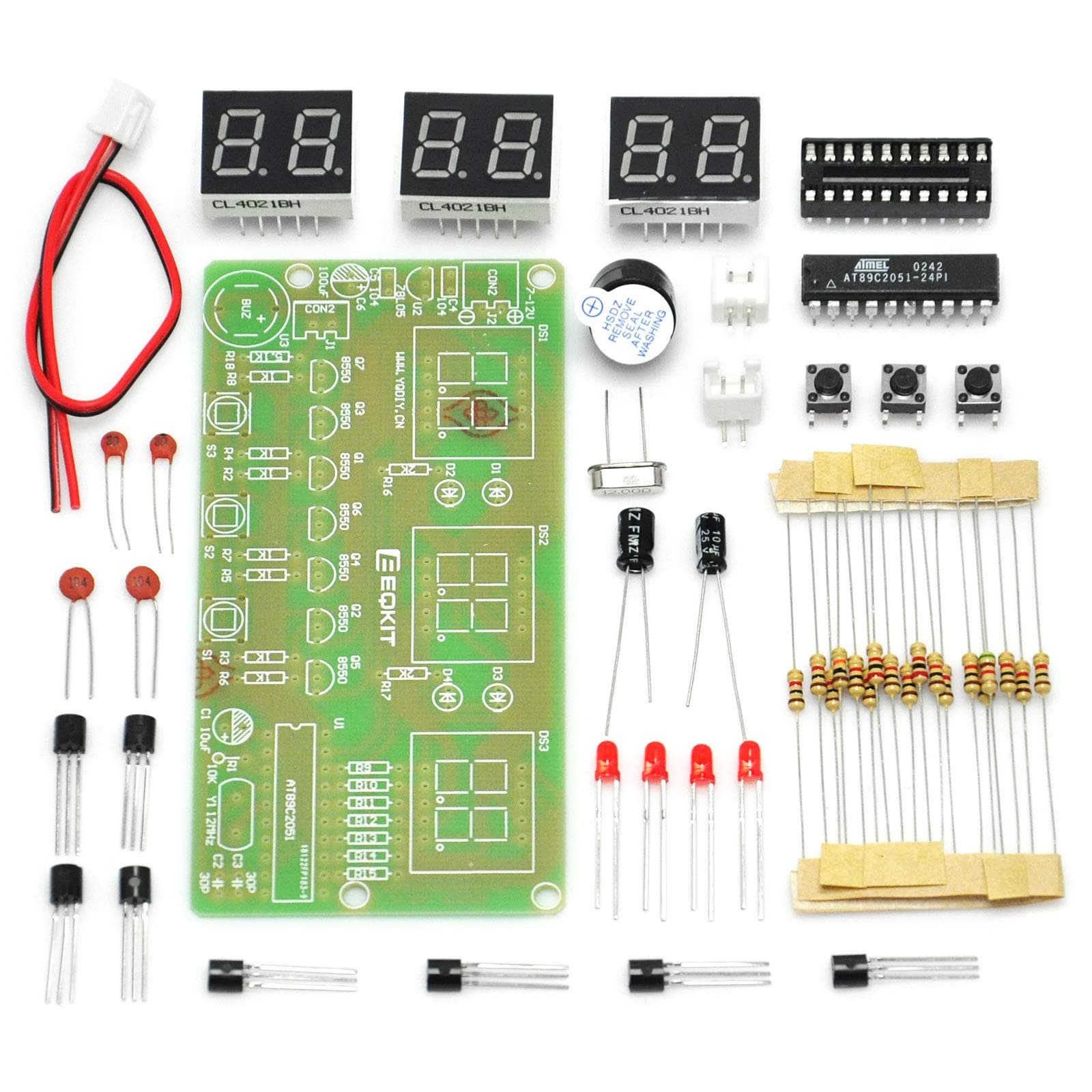 Gikfun Sftoep 6 Bits Digital LED Electronic Clock DIY Kits PCB Soldering Practice Learning Board AT89C2051 for Arduino EK1323U