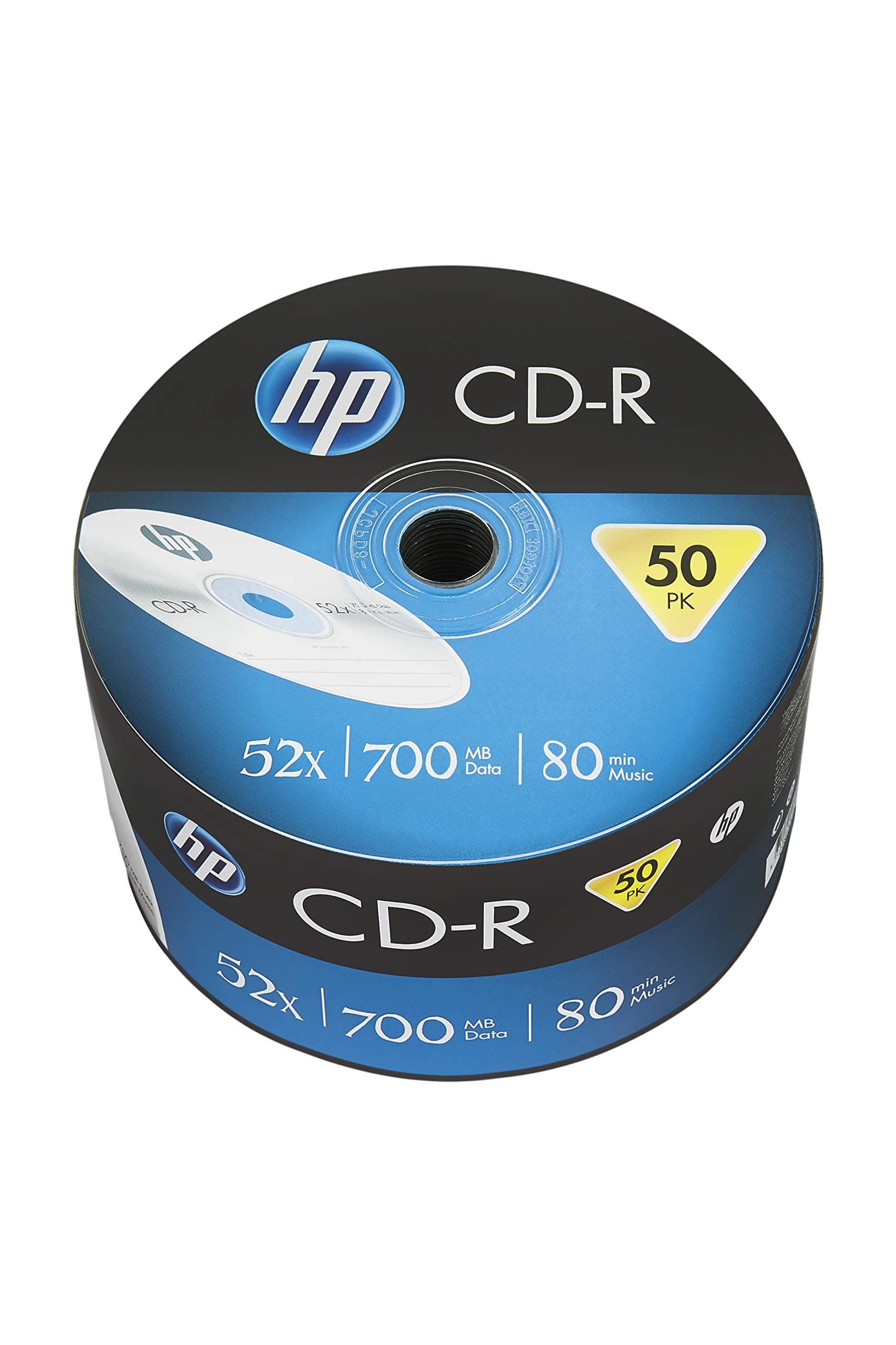 HP CD-R 700MB 50 Blank CD/Compact Disk Wrap Professional /Recordable 52x Speed, Silver (14218)