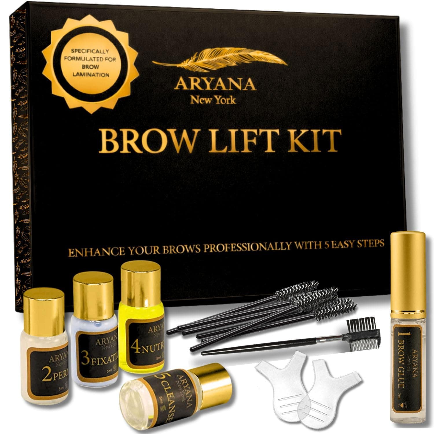 Eyebrow Laminating Kit, DIY Perm for Fuller Brows, Instant Professional Lift, Eyebrow Brush and Micro Brush