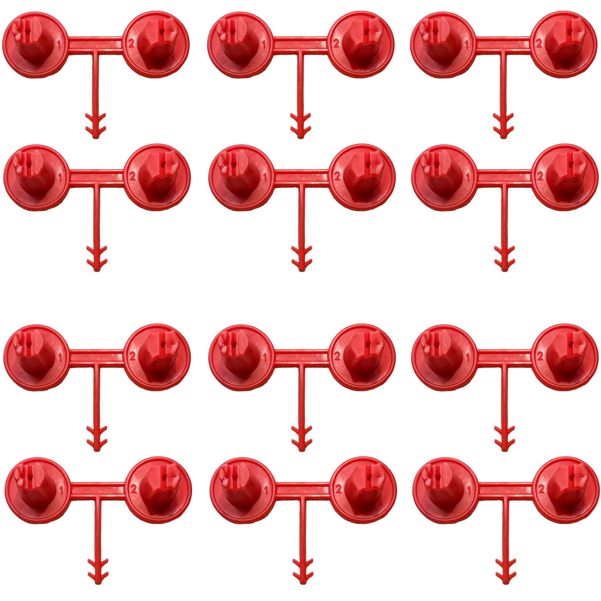 ixirpro Mega Red Nozzle 12 Pack (1-2)(Vertical-Horizontal) for Spray Foam Gun, Precision Wedge Spray for Vertical & Ceiling Coverage, Foam Insulation Gun Nozzle for Walls, Overhead Applications