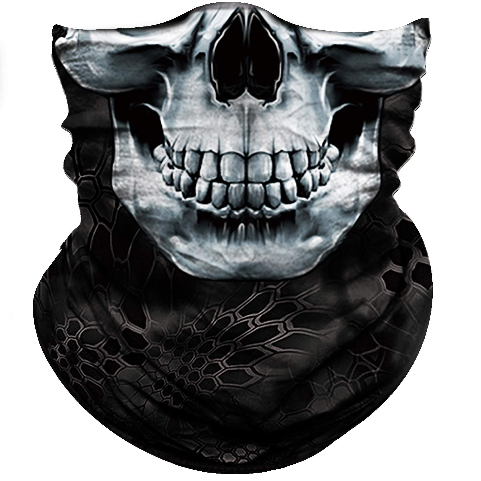 Obacle Skull Face Mask Half for Dust Wind UV Sun Protection Seamless 3D Tube Mask Bandana for Men Women Durable Thin Breathable Skeleton Mask Motorcycle Riding Biker Fishing Cycling Sports Festival