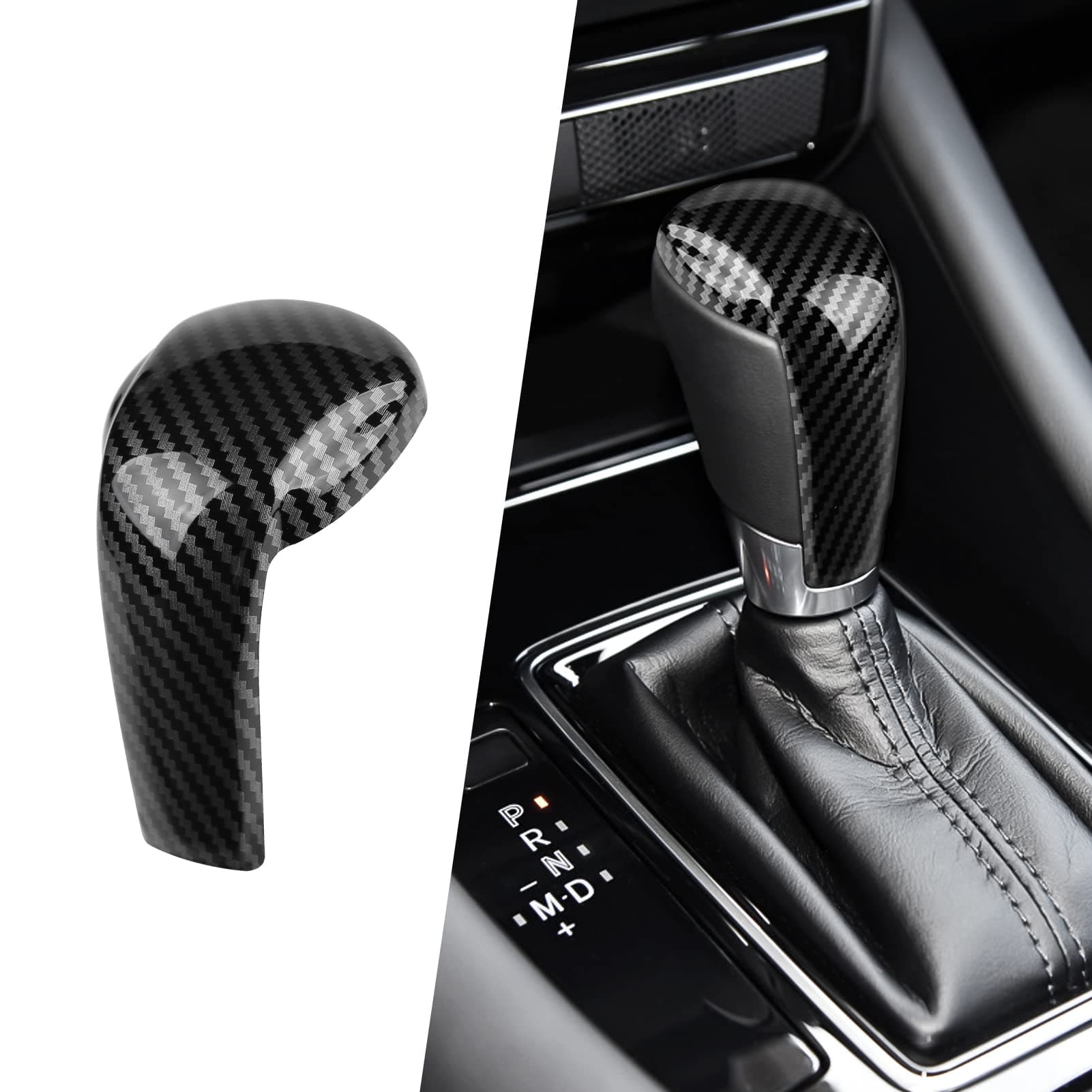 for Mazda CX-5 3 6 CX-3 CX-9 Accessories Car Auto Gear Shift Knob Cover Trim Cap Gear Panel Gears Sporty Interior Decoration Sticker -Carbon Fiber Style