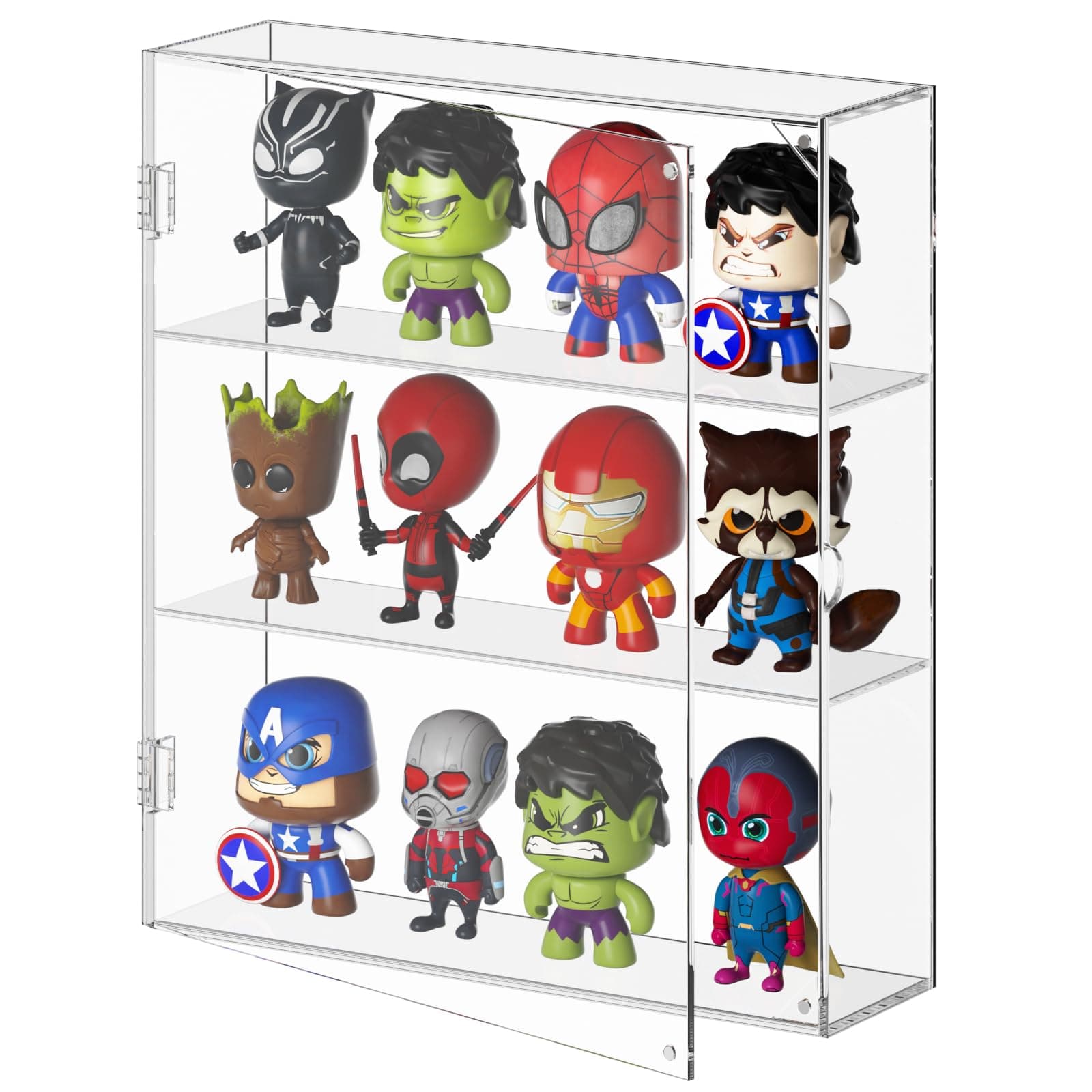 – Acrylic Display Case for Mini Funko Pop Figures, Clear Wall Mounted or Desktop 3 Layer Storage Cabinet Organizer for Mini Funko Pop Figures,Collections,Dustproof Display Case for Toys Rock Stone